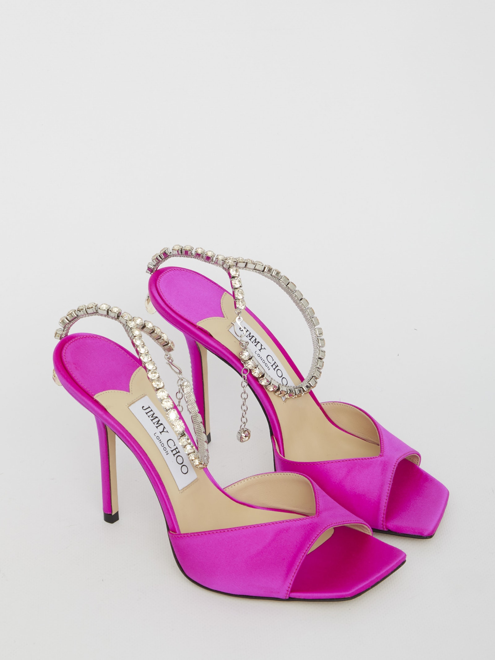 Shop Jimmy Choo Saeda 100 Sandals In Fuxia