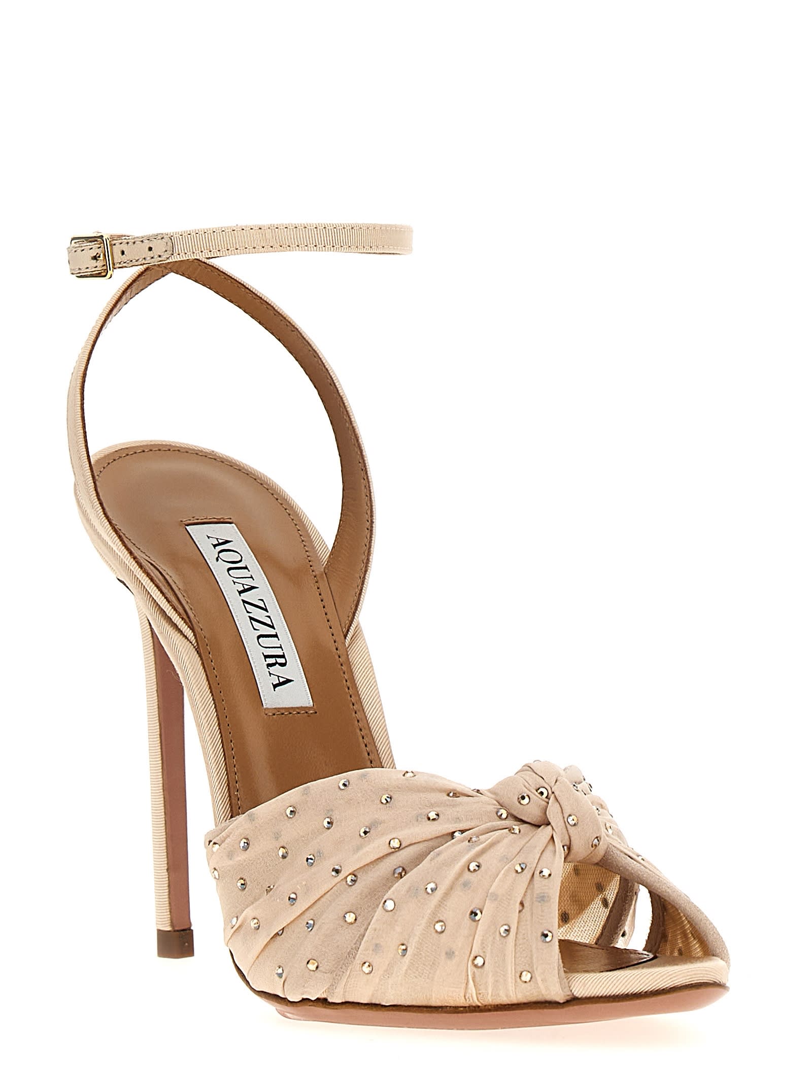 Shop Aquazzura Slow Kisses Sandals In Beige