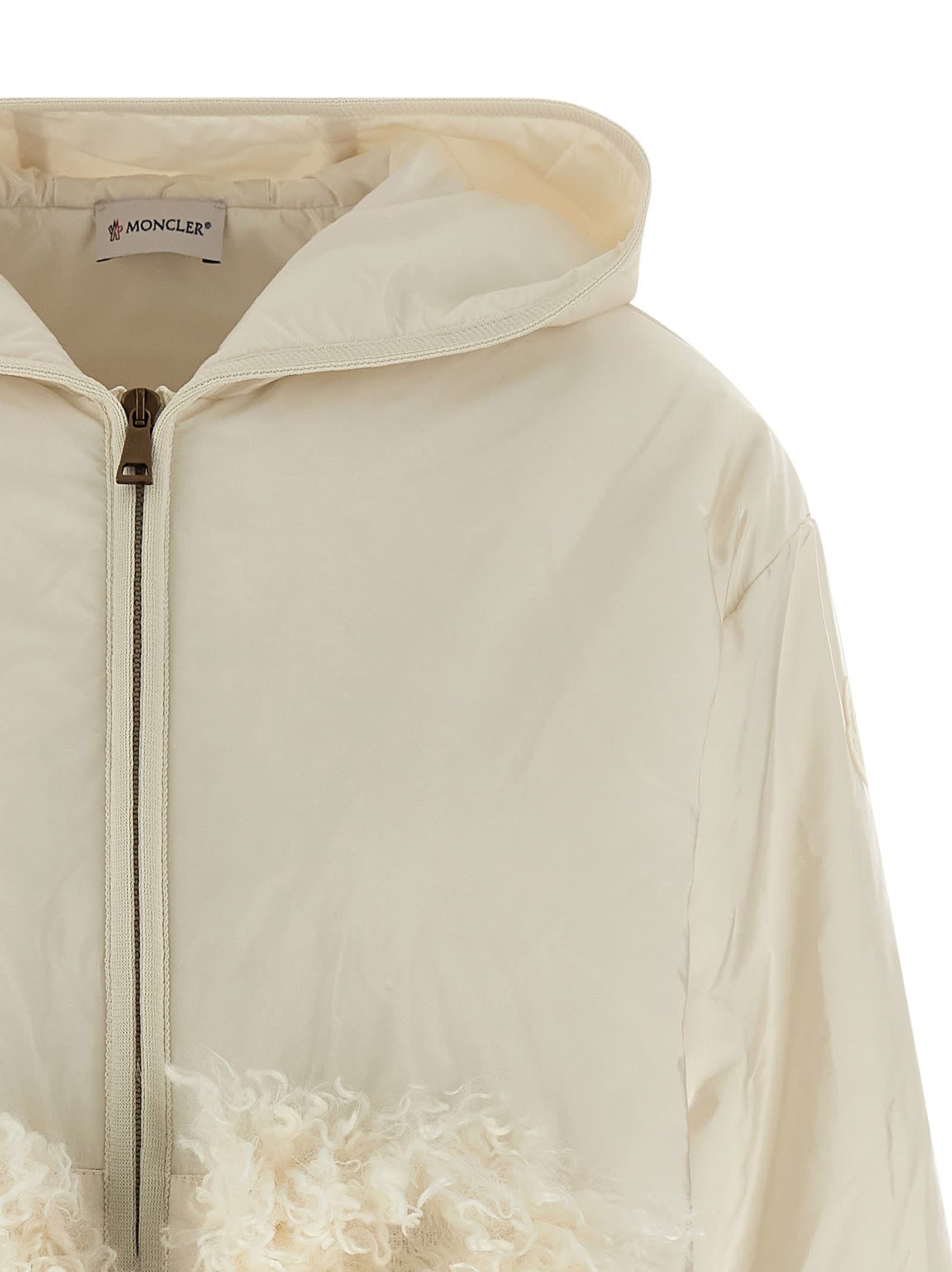 Moncler Teddy Pocket Sweatshirt White In Black