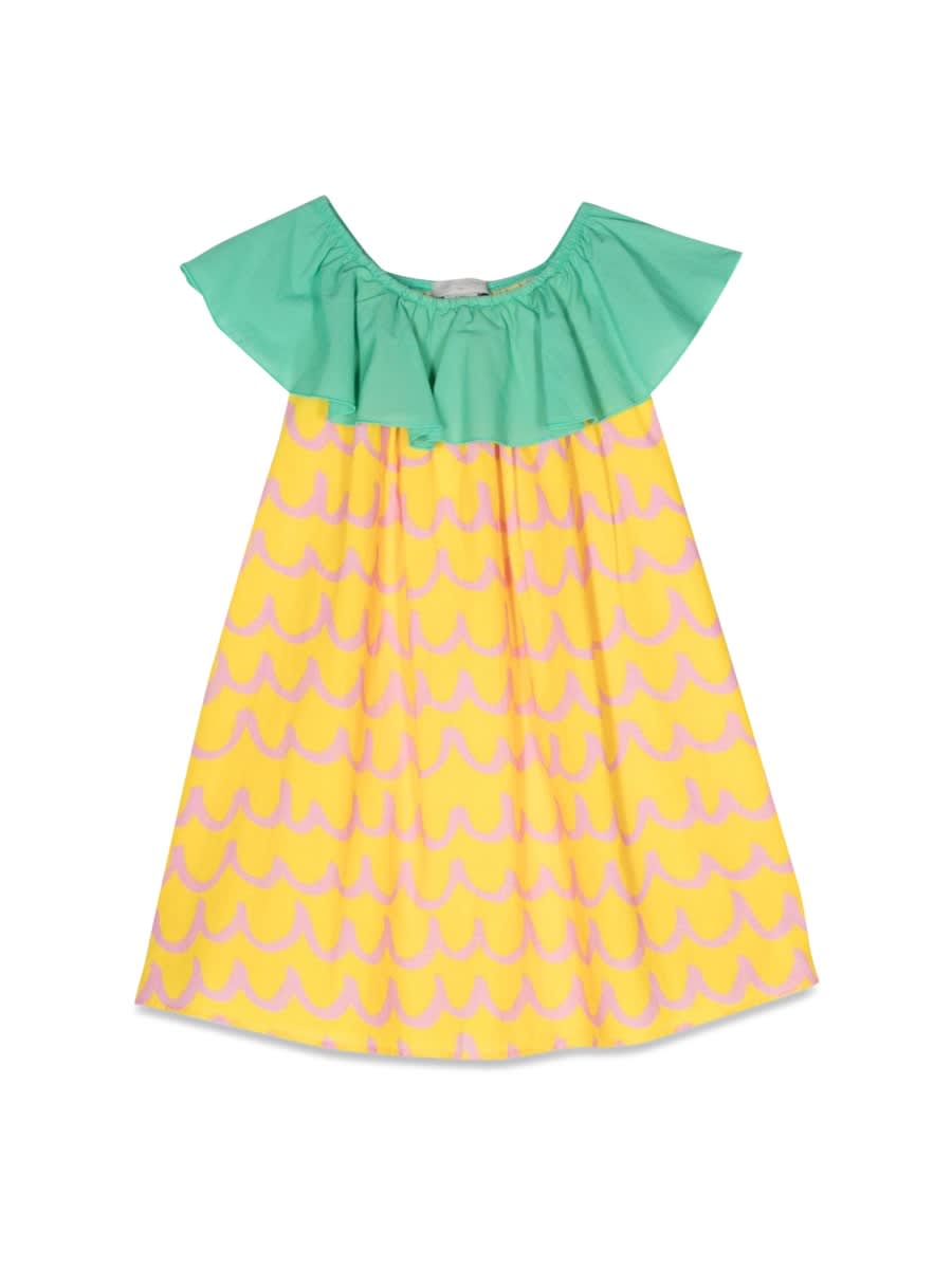 Shop Stella Mccartney Woven Dress In Yellow