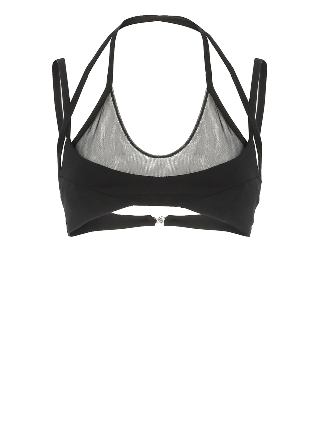 Attico Mesh-panel Criss-cross Bralette Top In Black