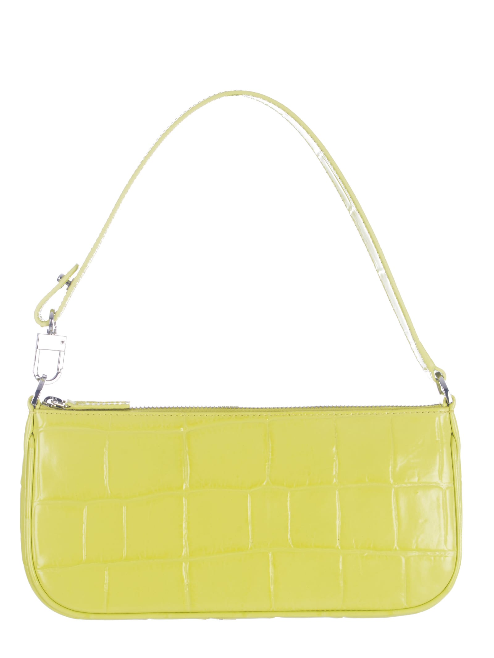 Shop By Far Shoulder Bag  Rachel Medium In Maxi Croco In Lime