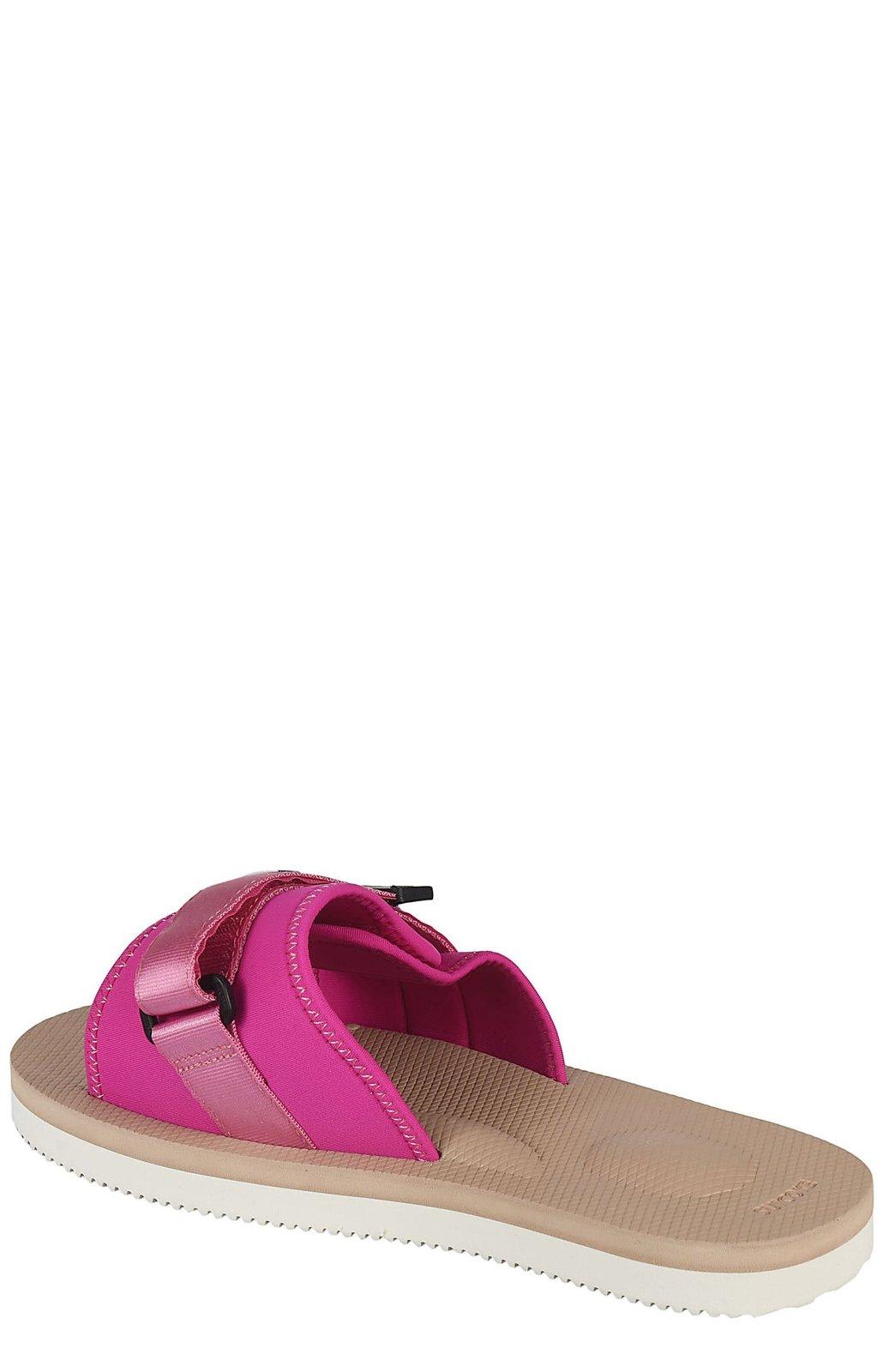 Shop Suicoke Padri Logo Patch Sandals In Rosa/beige