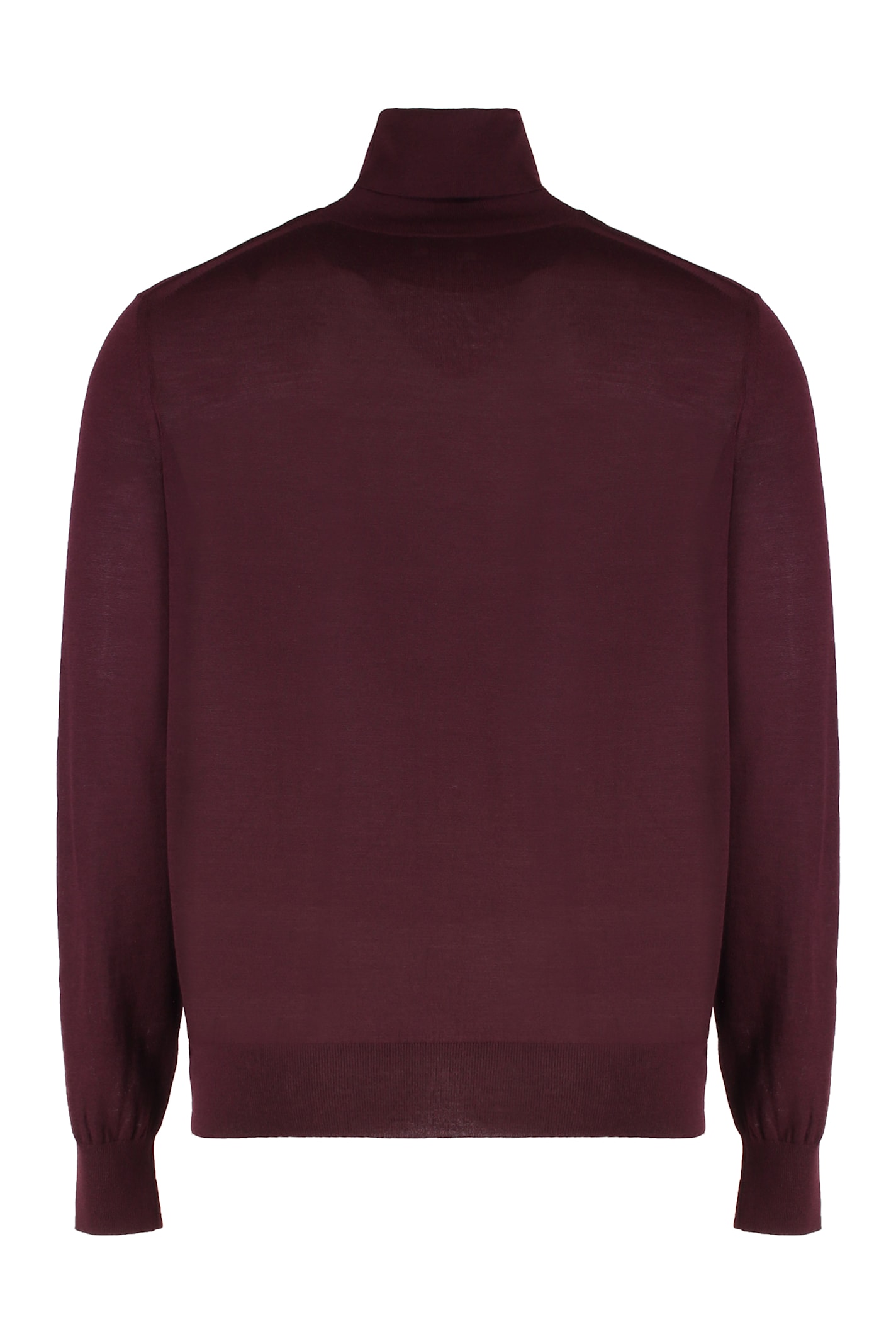 Saint Laurent Wool Sweater With Turtleneck In Burgundy