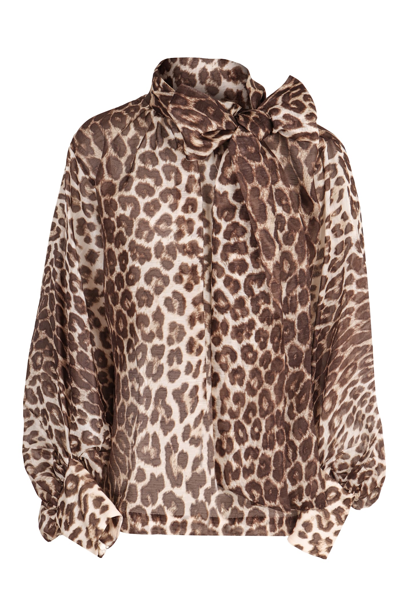 Shop Zimmermann Illustration Billow Printed Blouse In Animalier