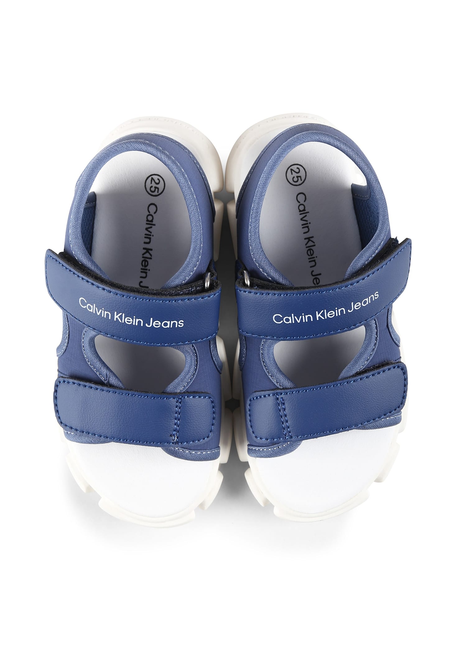 Calvin Klein Beige Sandals For Boy With Logo In Blue