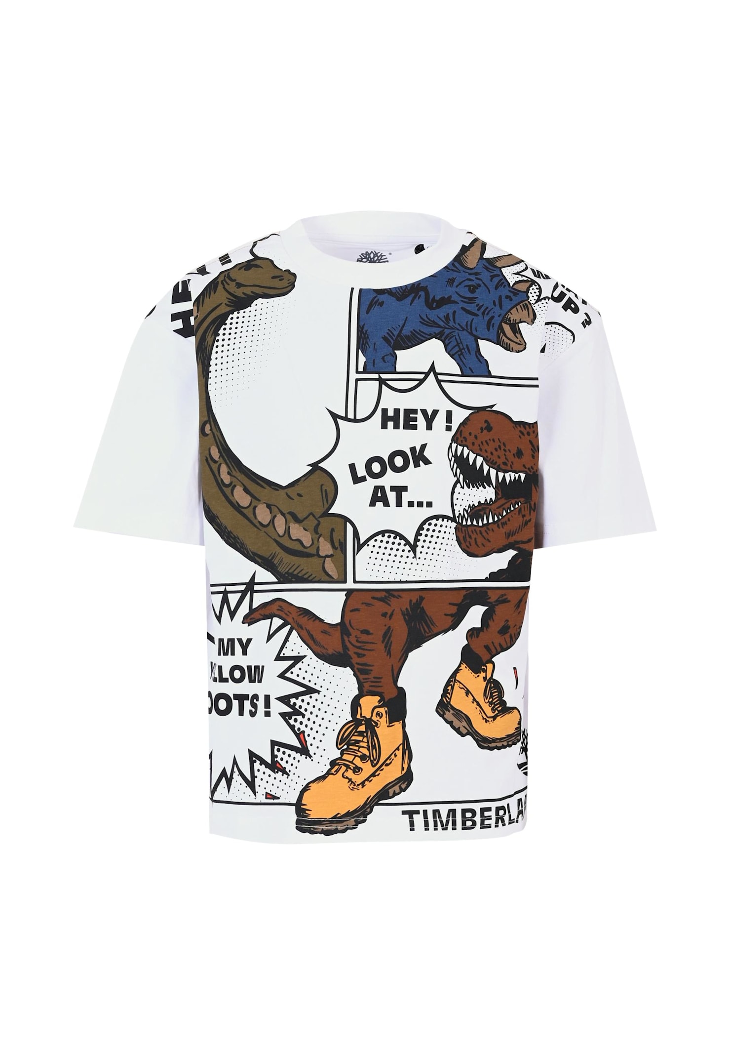 Timberland White T-shirt With For Boy With Logo In Multi