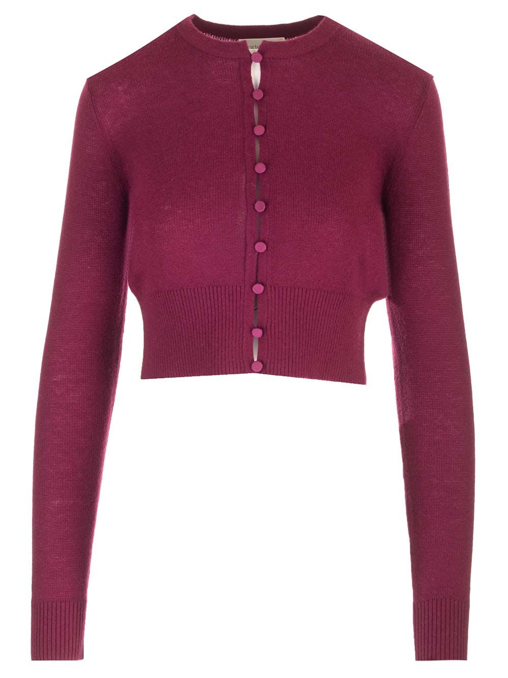 Shop Forte Forte Short Cardigan In Bordeaux