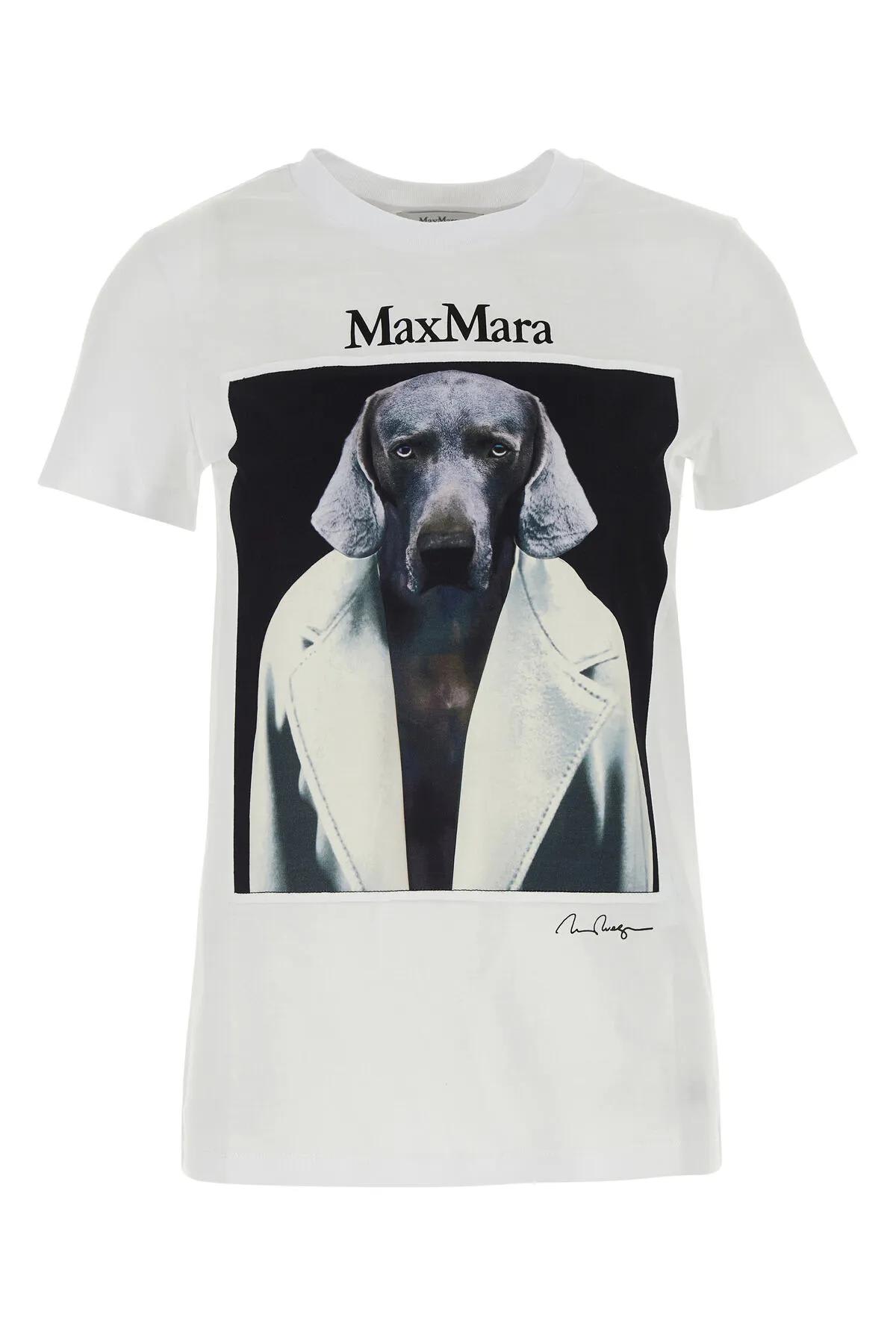 Shop Max Mara White Cotton Cipria T-shirt