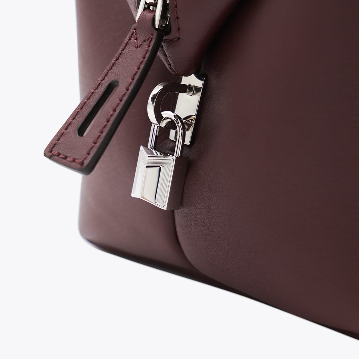 Max Mara Dark Red Leather Holdallm Top Handle Bag In Red