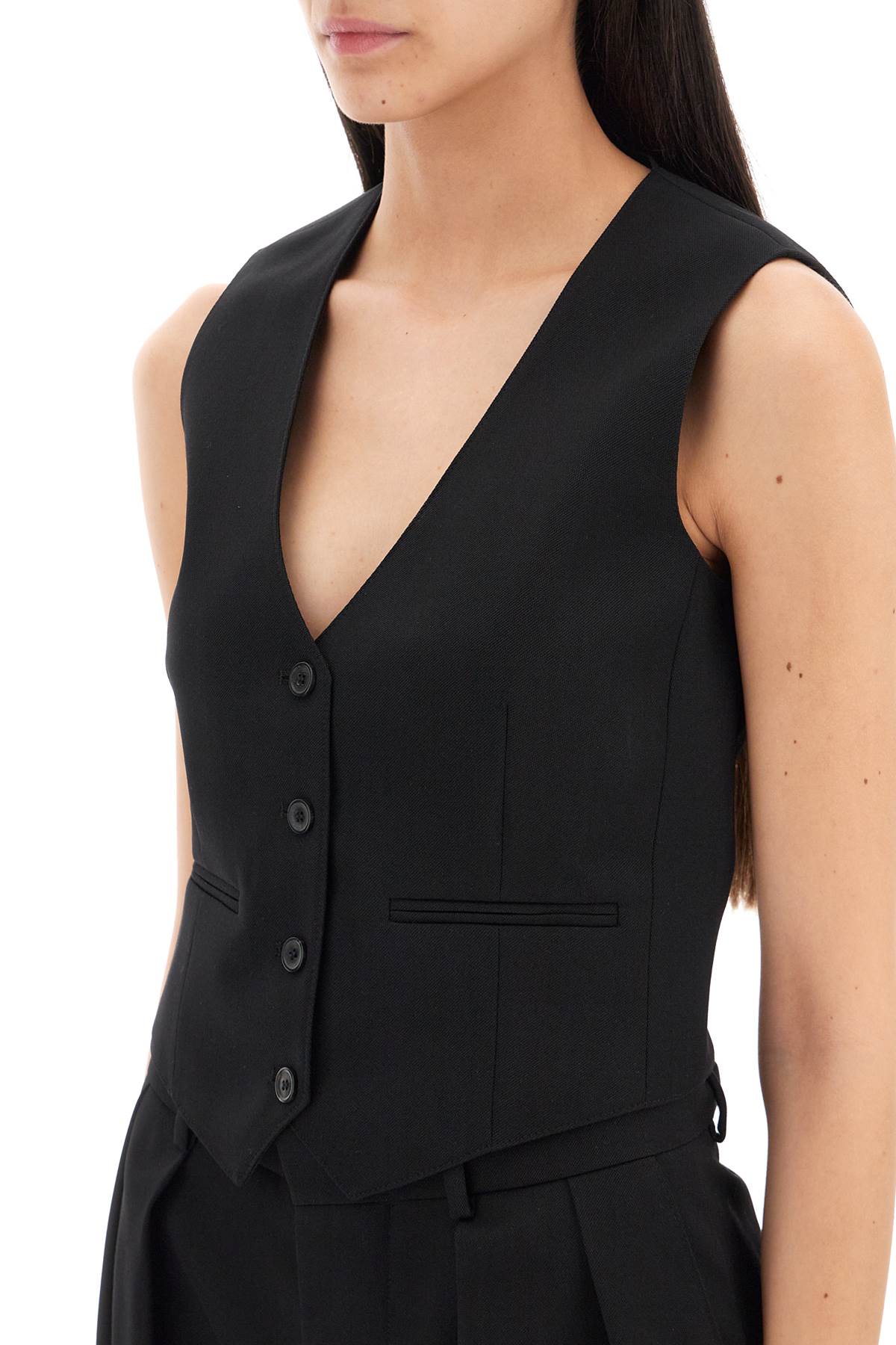 Shop Wardrobe.nyc Lightweight Wool Tailored Vest In Black