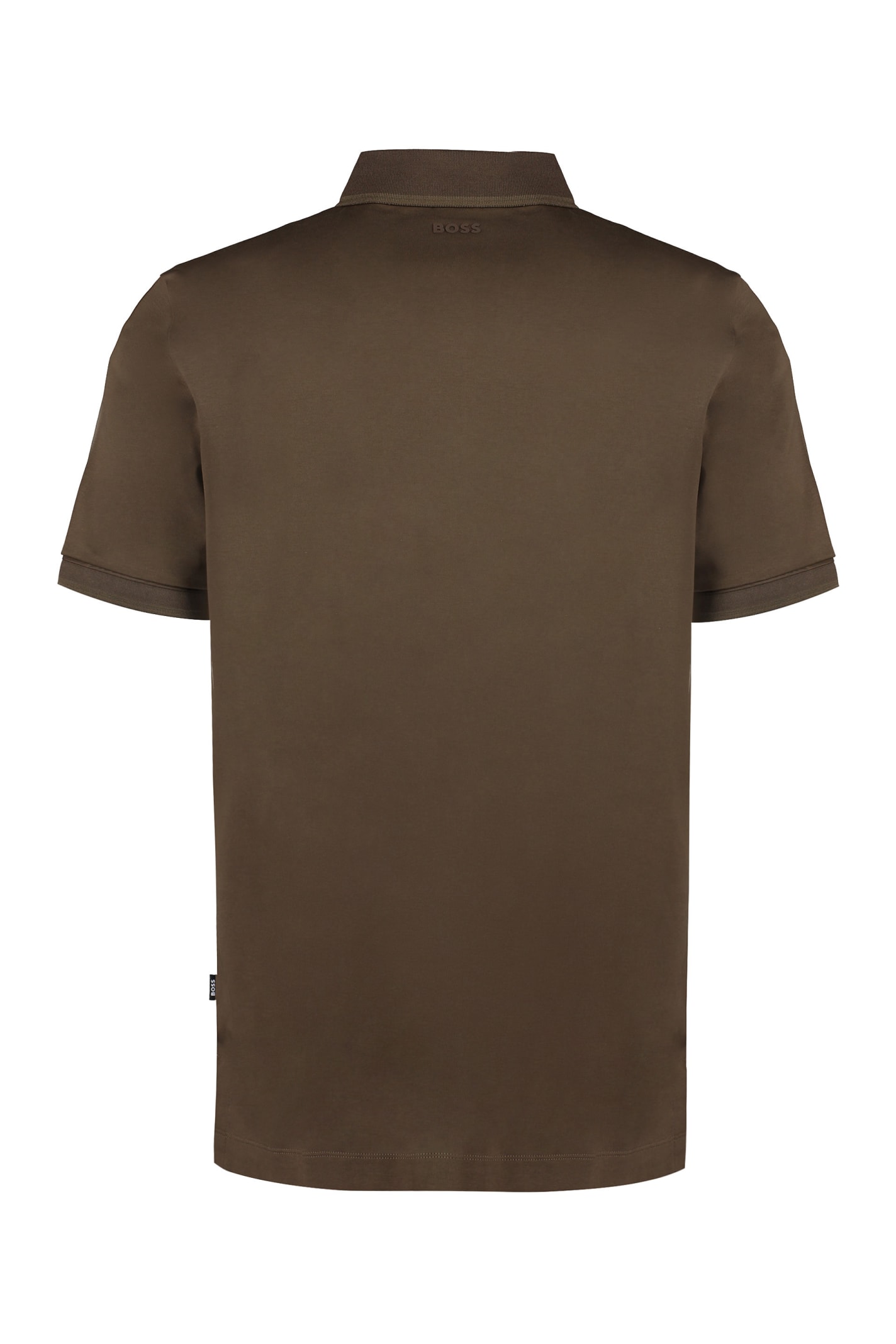 Shop Hugo Boss Cotton Polo Shirt In Brown