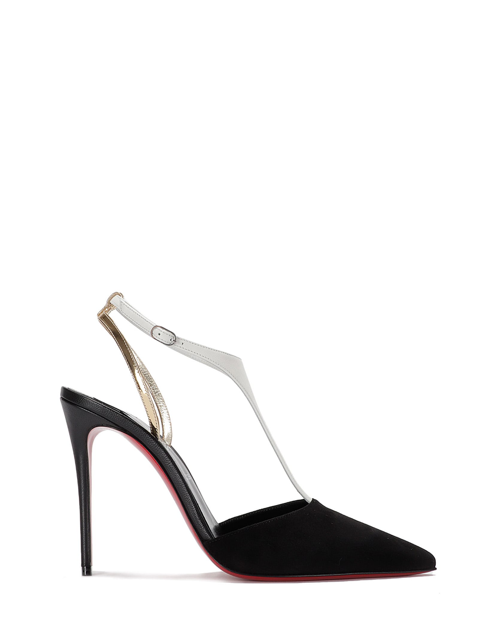 Shop Christian Louboutin Athina Pump 100 In Black/lin Multi