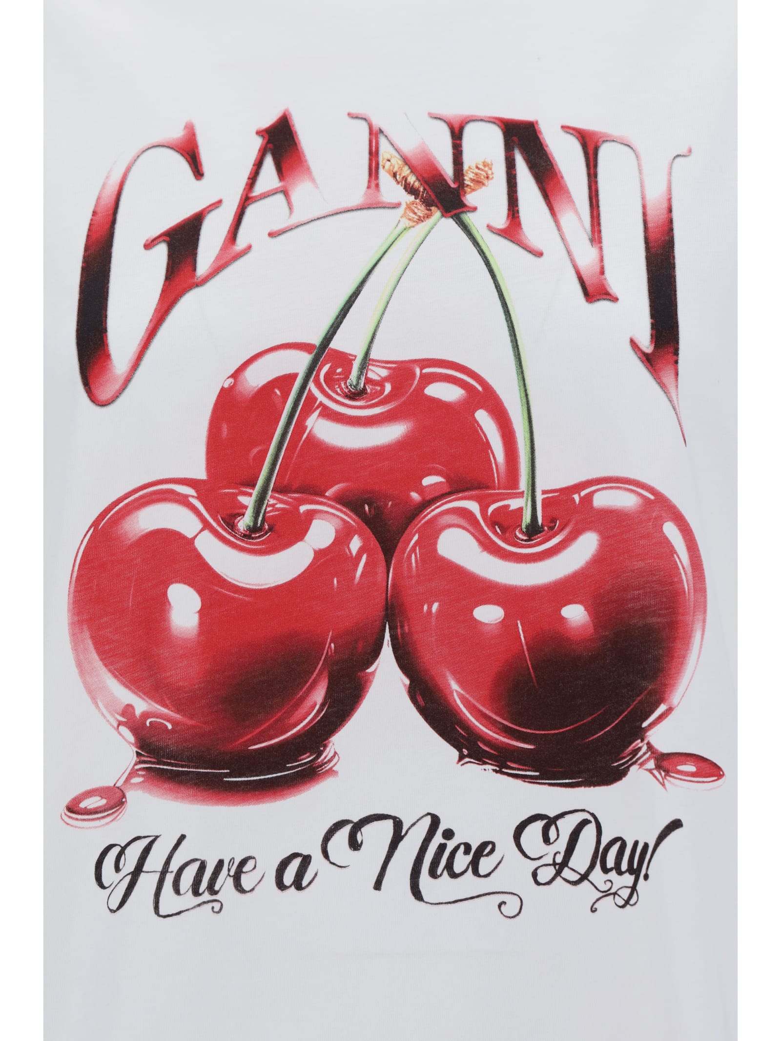 Ganni Graphic T-shirt In White