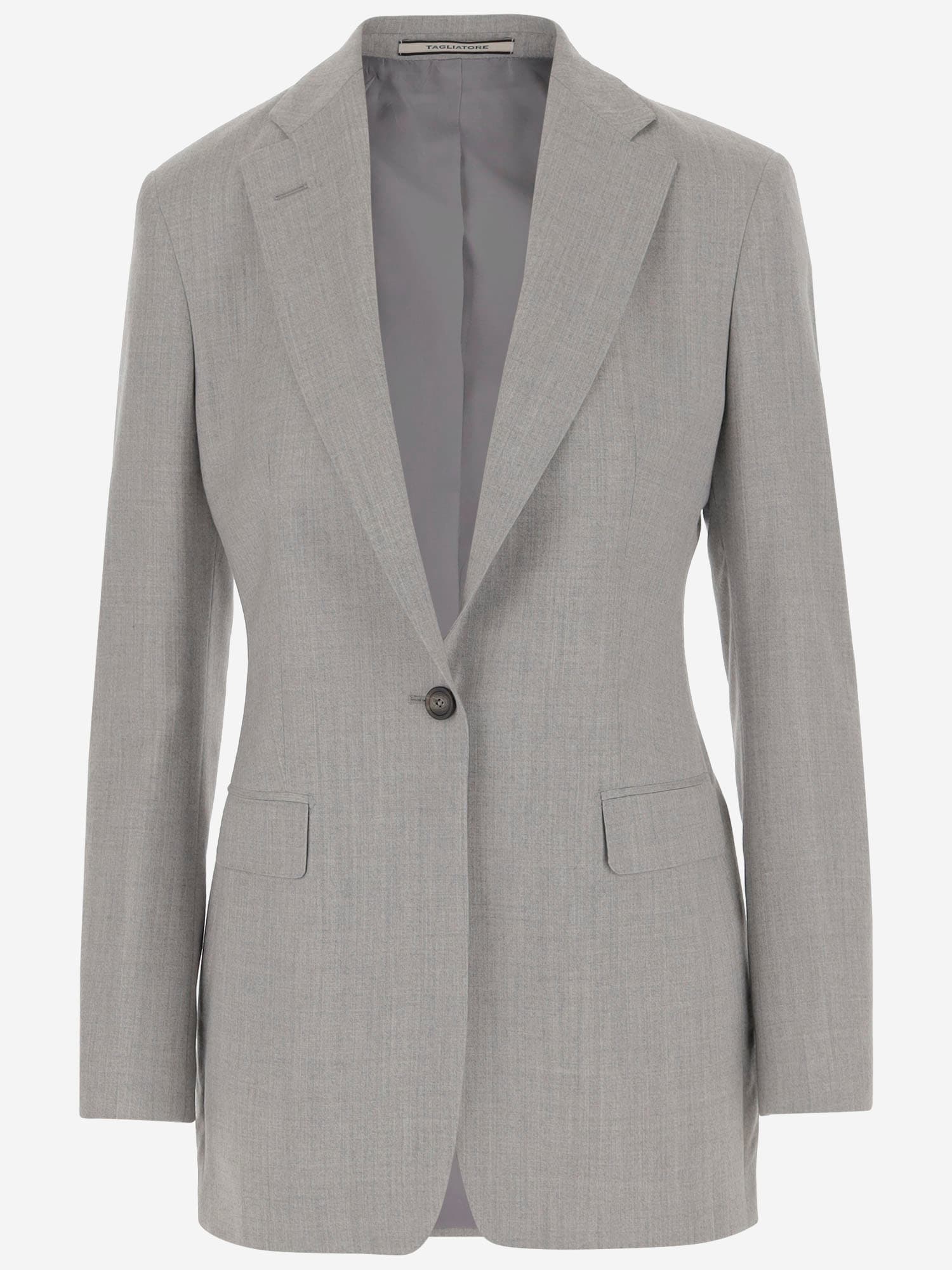 Shop Tagliatore Wool Blend Single-breasted Jacket In Grey