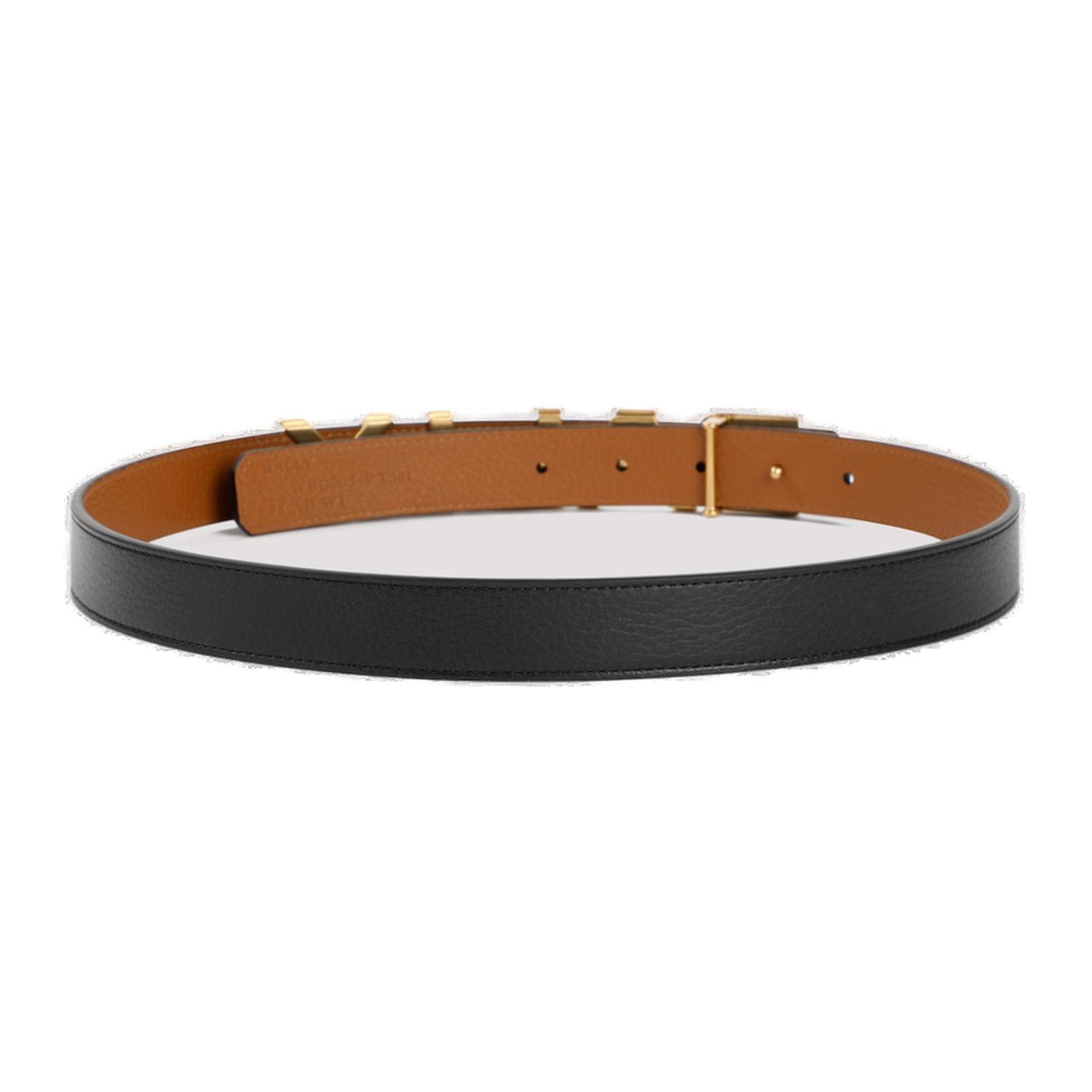 Shop Bally Logo Plaque Buckled Belt In Leather