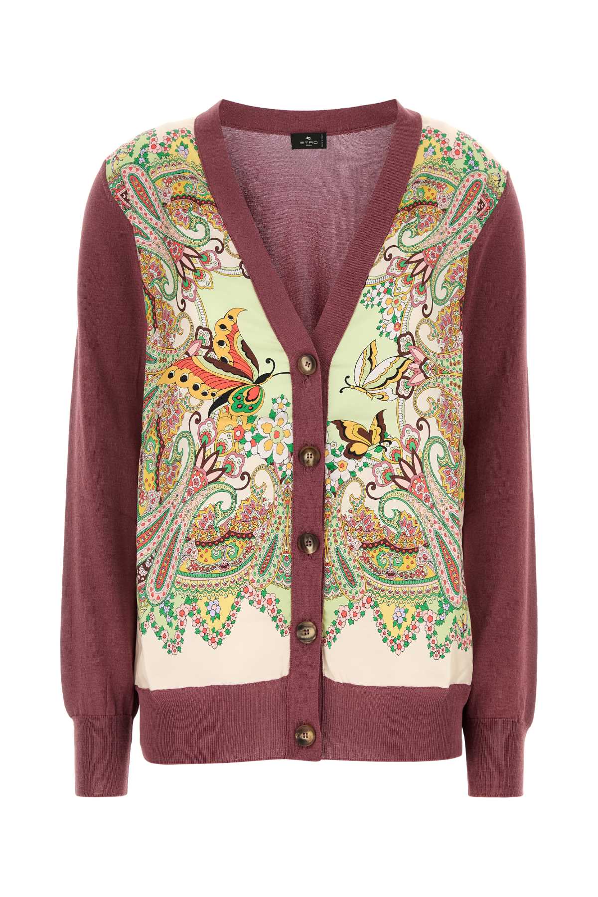 Etro Plum Cotton Blend Cardigan