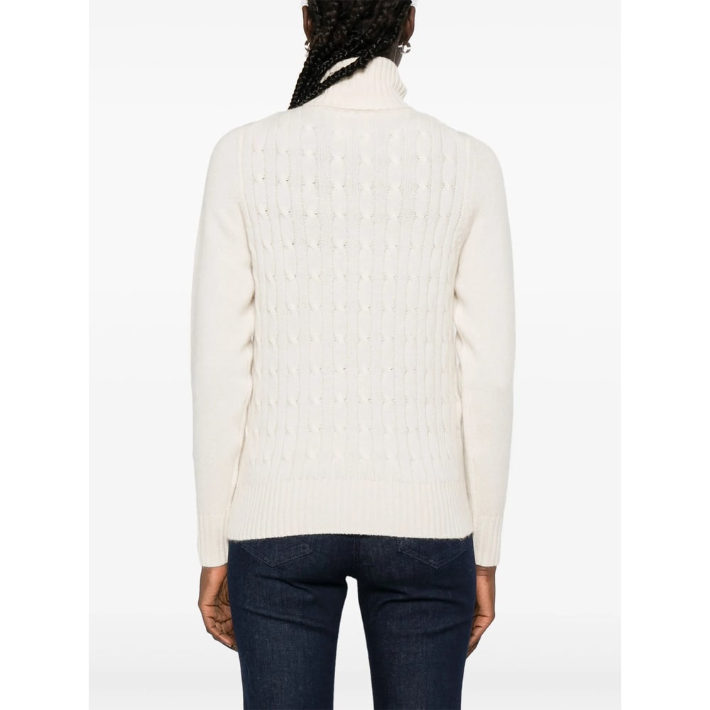 Allude Cable-knit Turtleneck Sweater In Neutral