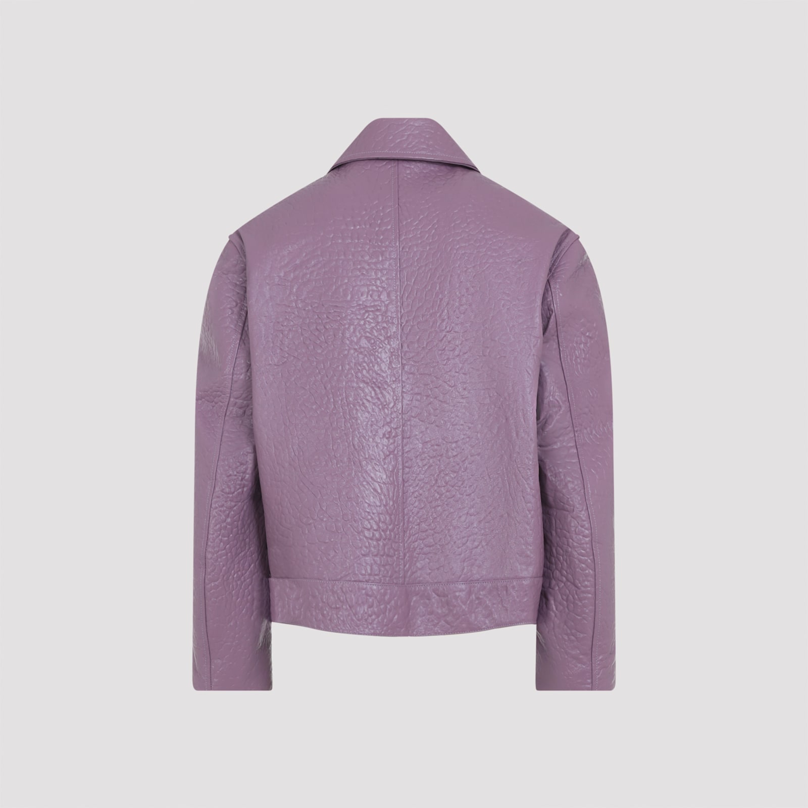 Jil Sander Textured Long Sleeve Jacket Zippered Pockets In Purple