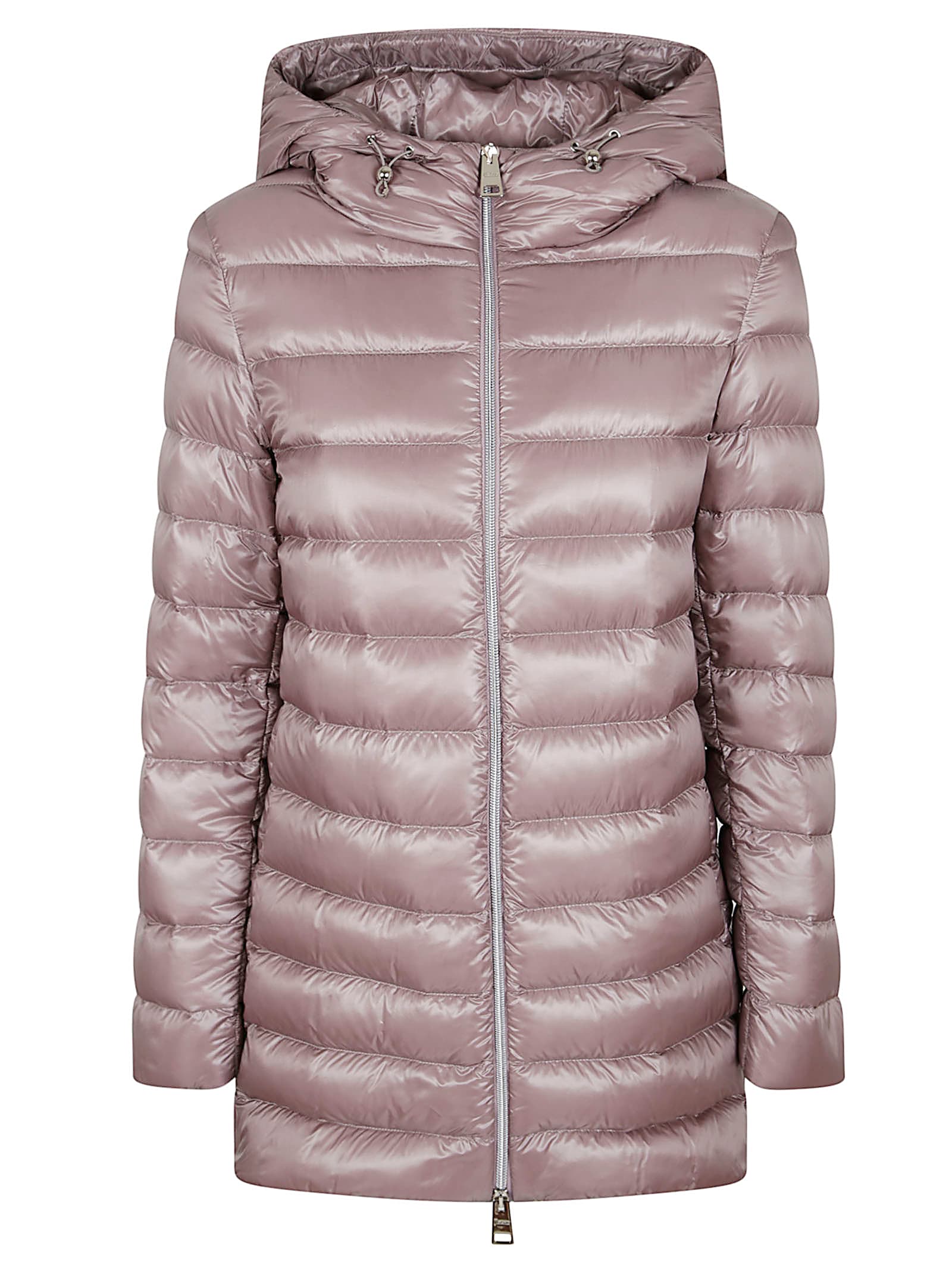 Herno Quilted Silk And Cashmere Jacket With Relaxed Fit And Hood In Neutral