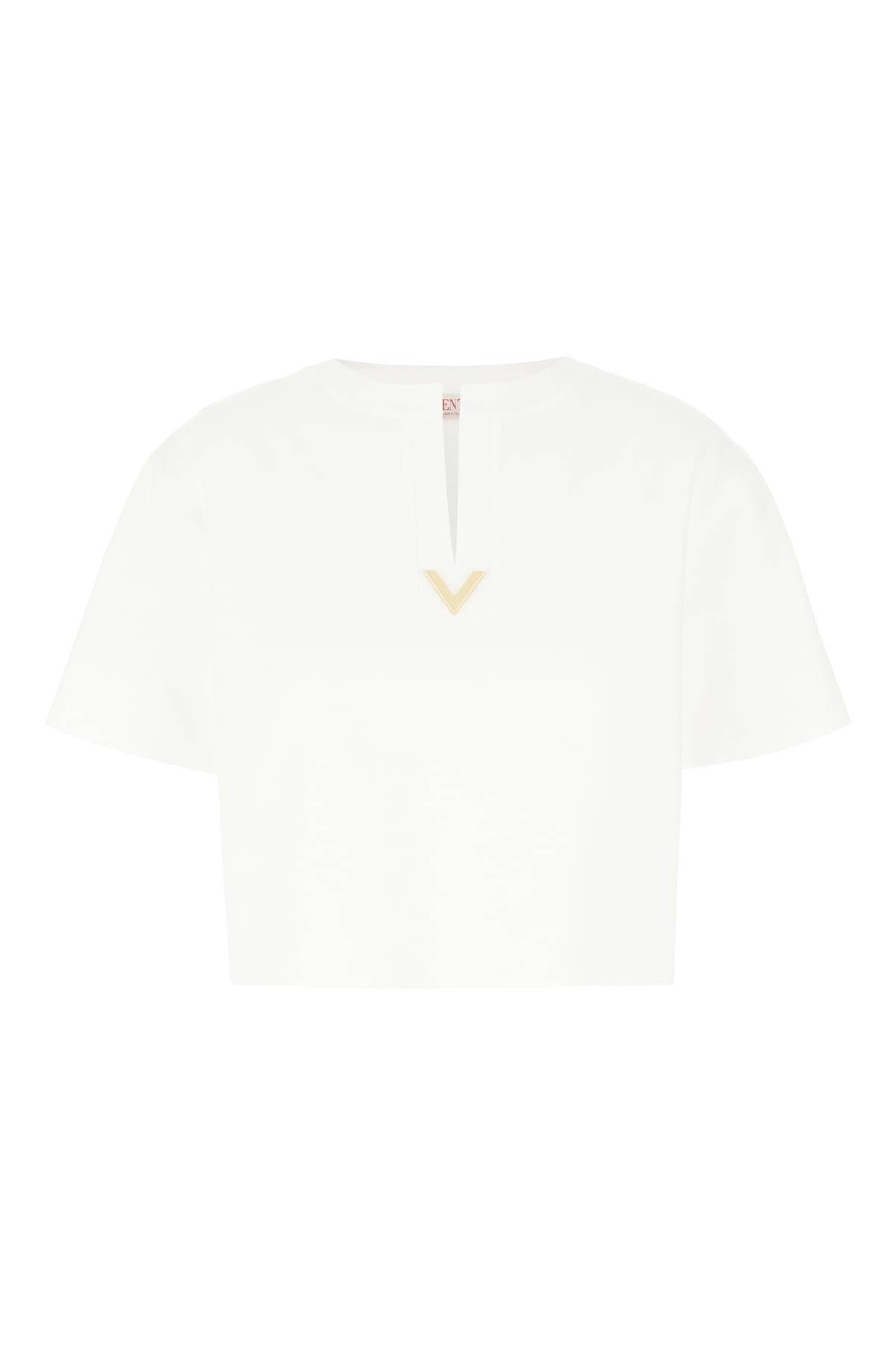 Valentino White Cotton T-shirt In Bianco