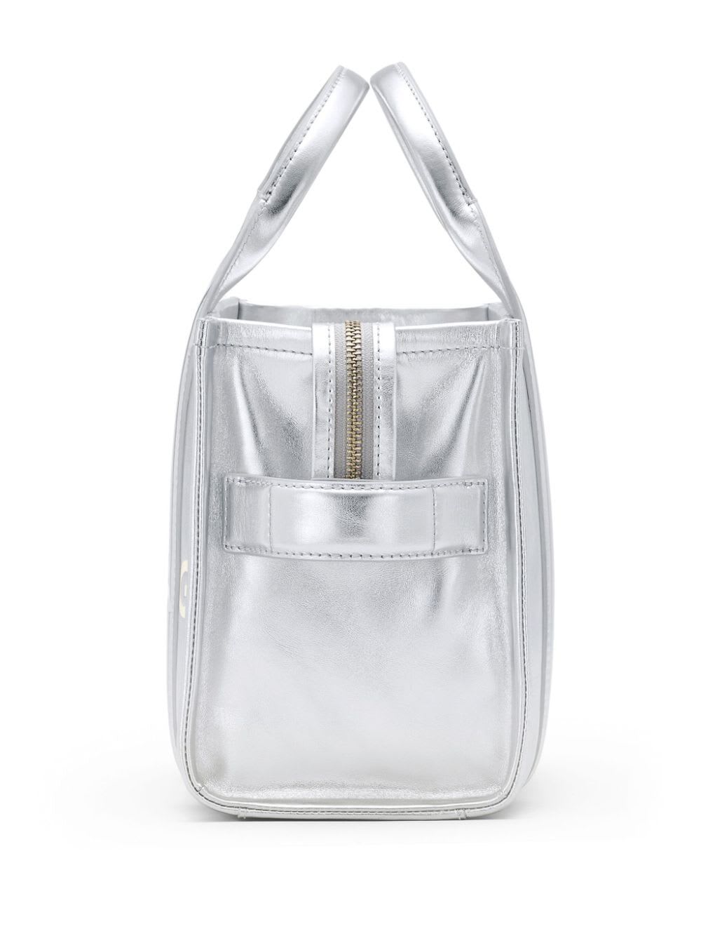 Shop Marc Jacobs The Small Tote In Metallic Silver