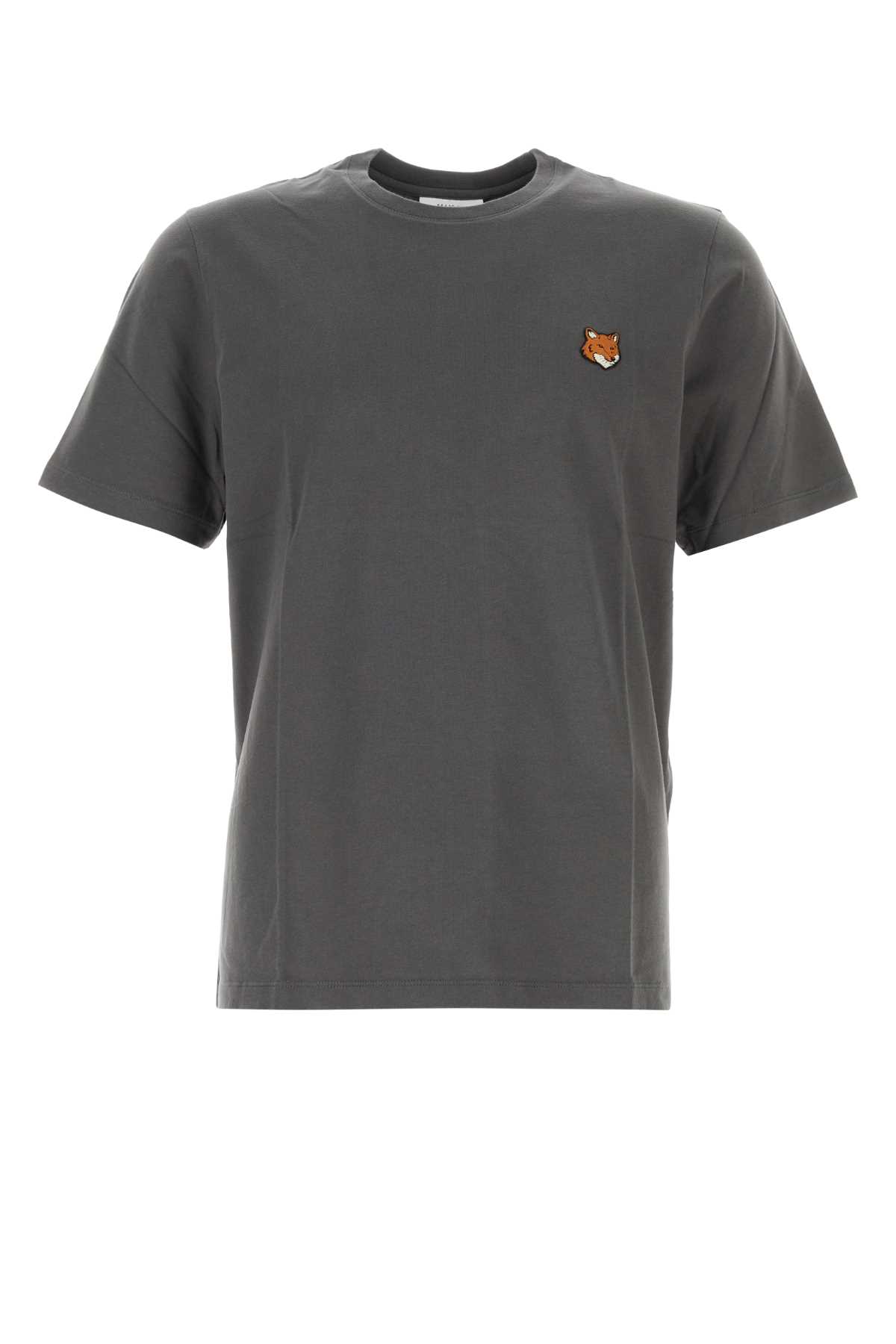 Maison Kitsuné Fox Head Regular Fit Cotton T-shirt In Gray