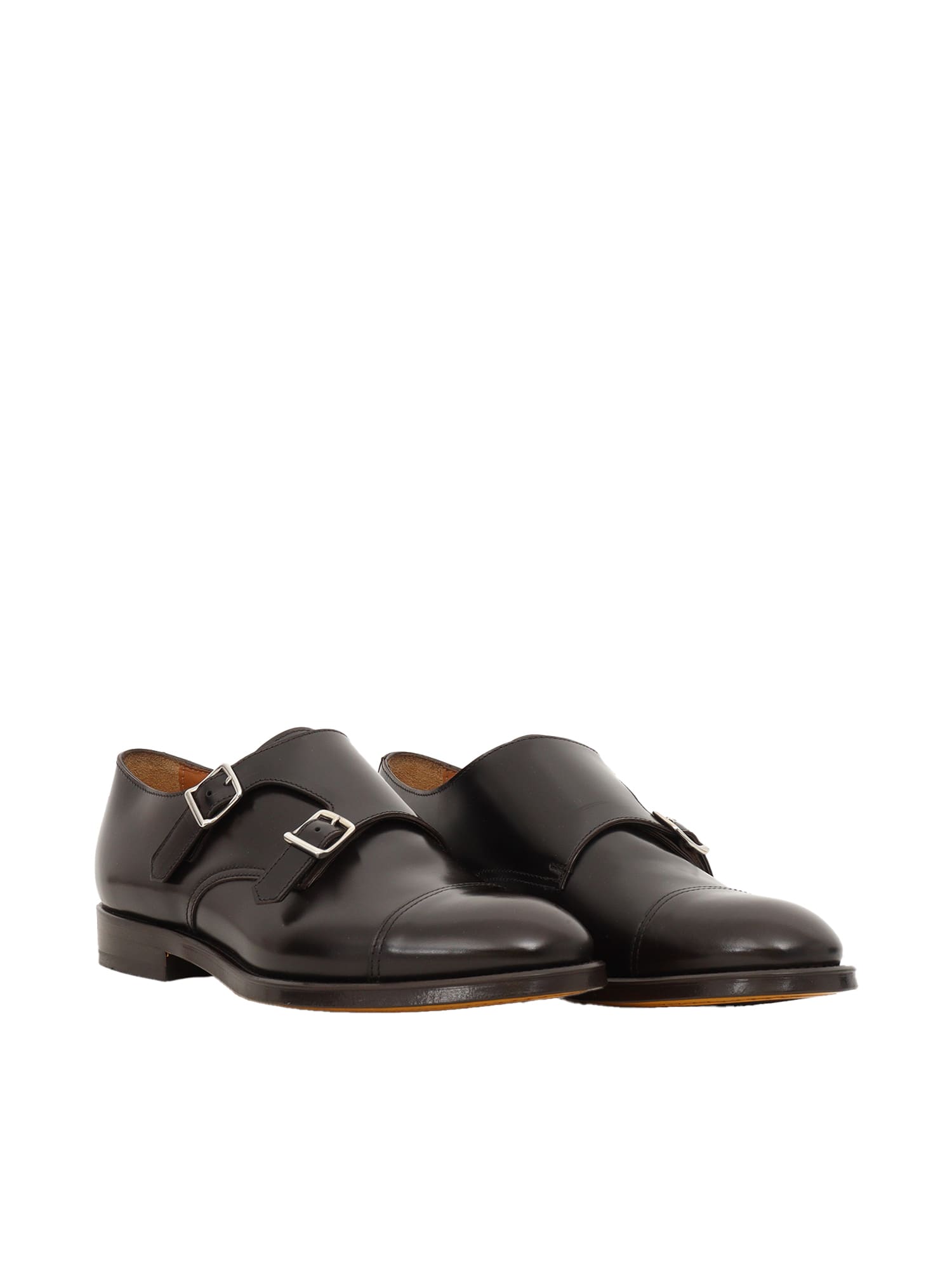 Shop Doucal's Double Buckle Cap Toe (cu) Horse Brown+brown Sole