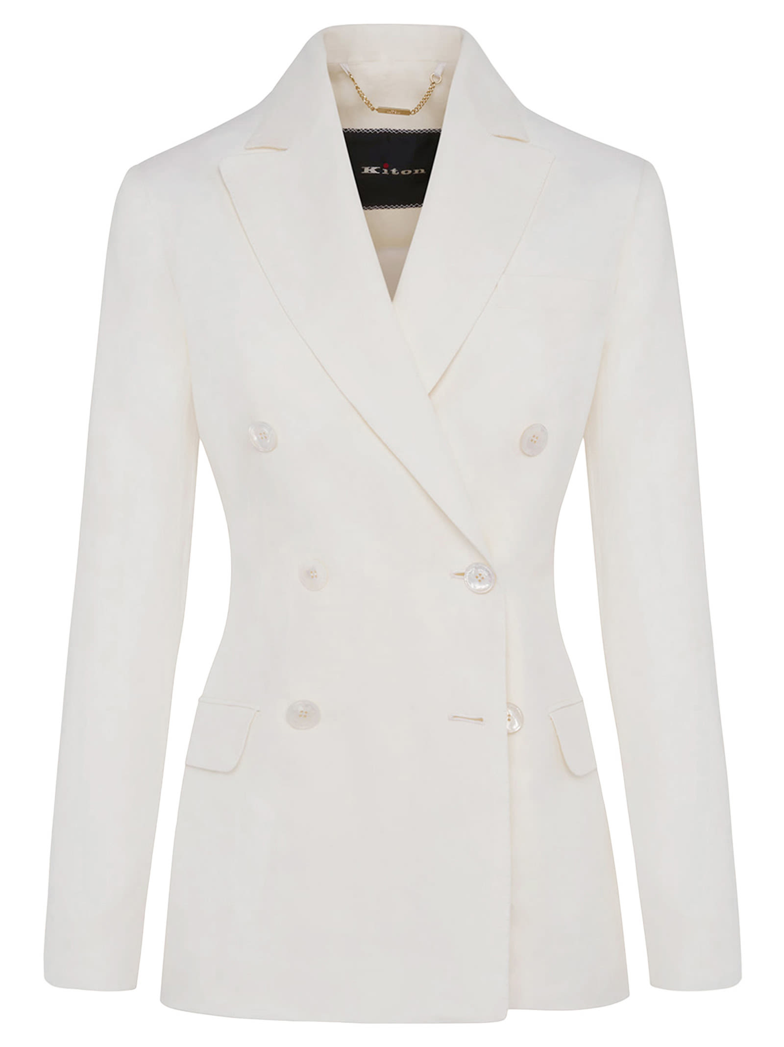 Kiton Jacket Linen In White