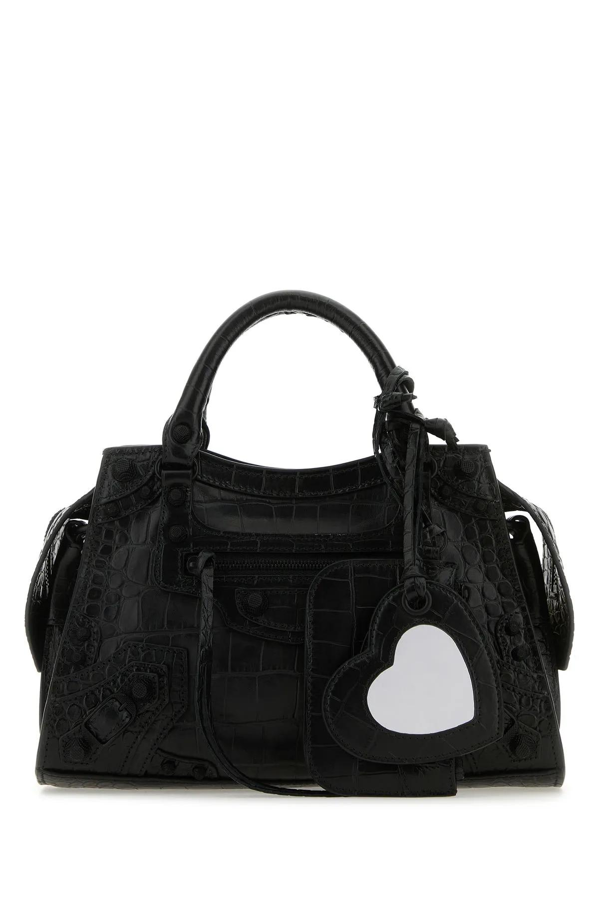 Balenciaga Black Nappa Leather Neo Cagole Xs Handbag