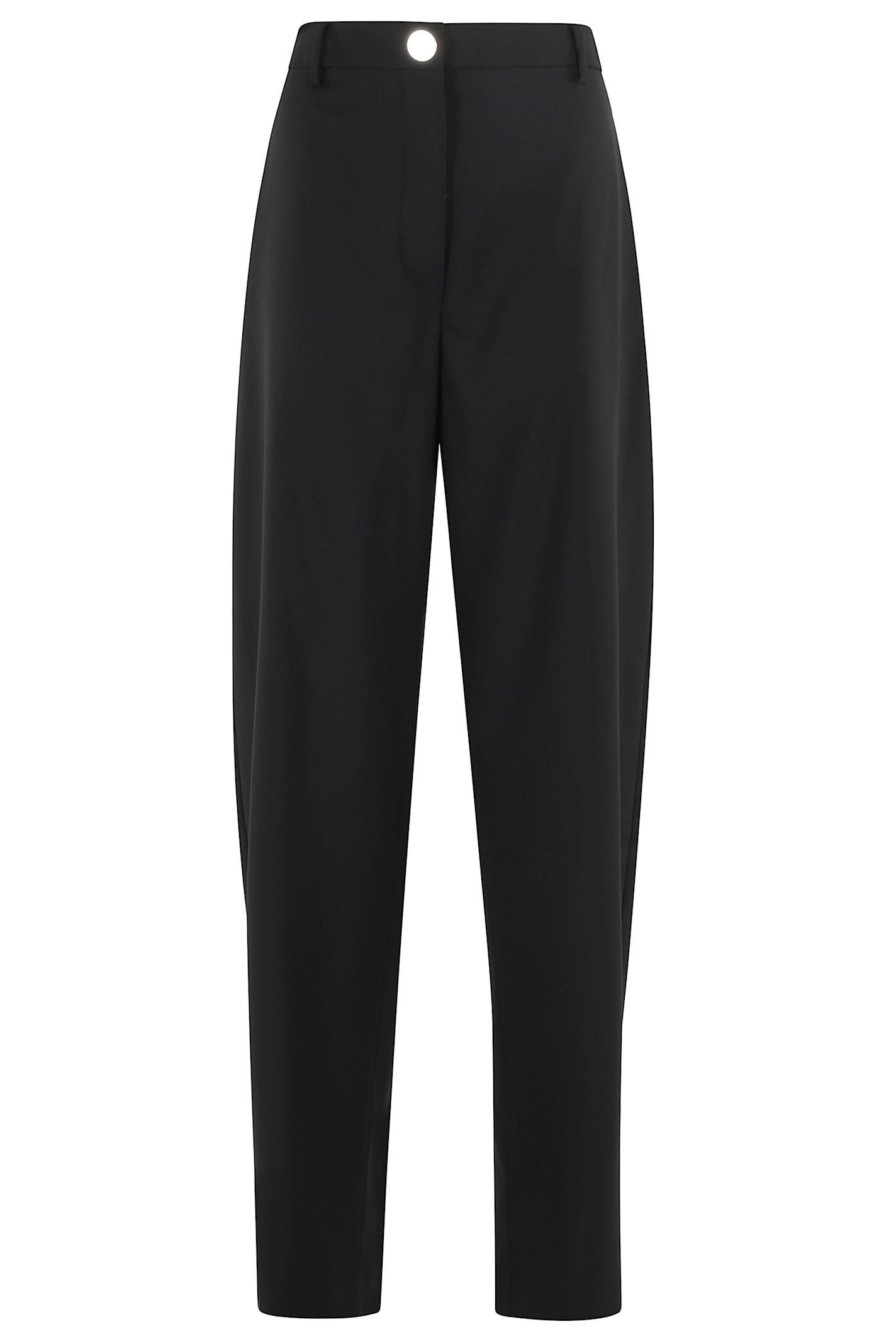 Sportmax High-waisted Wide-leg Trousers With Tailored Silhouette In Black