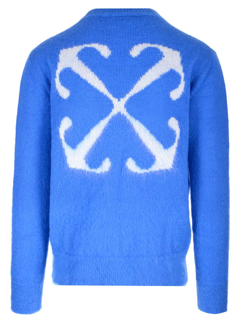 Shop Off-white Mohair Knit Sweater In Navy