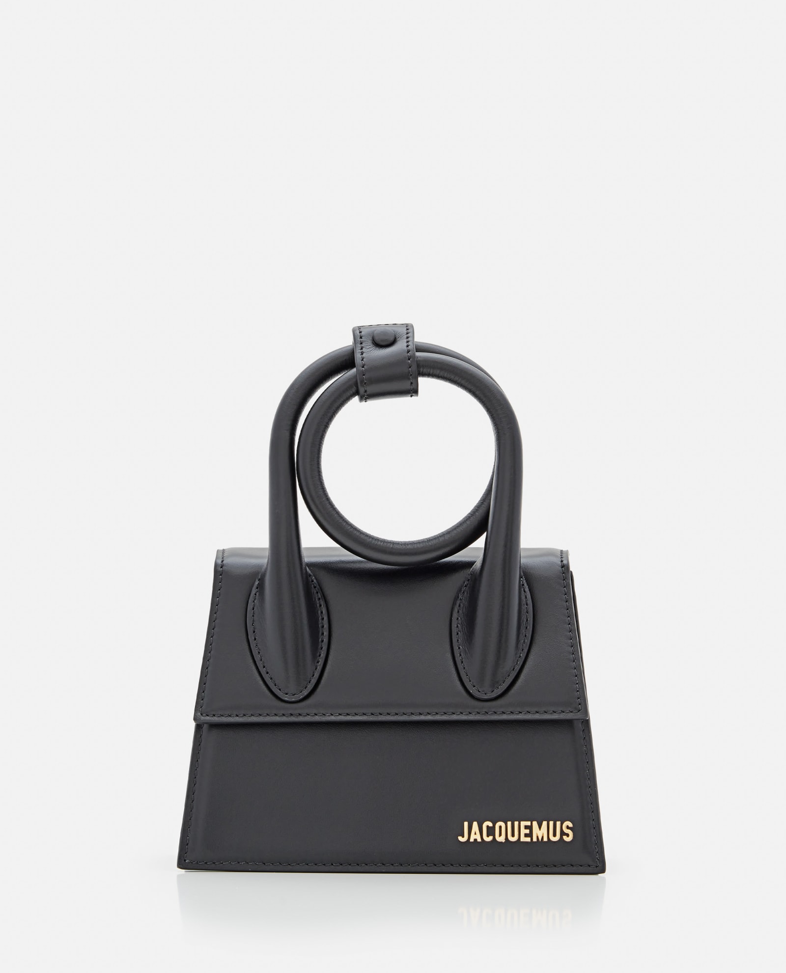 Shop Jacquemus Le Chiquito Noeud Leather Shoulder Bag In Black