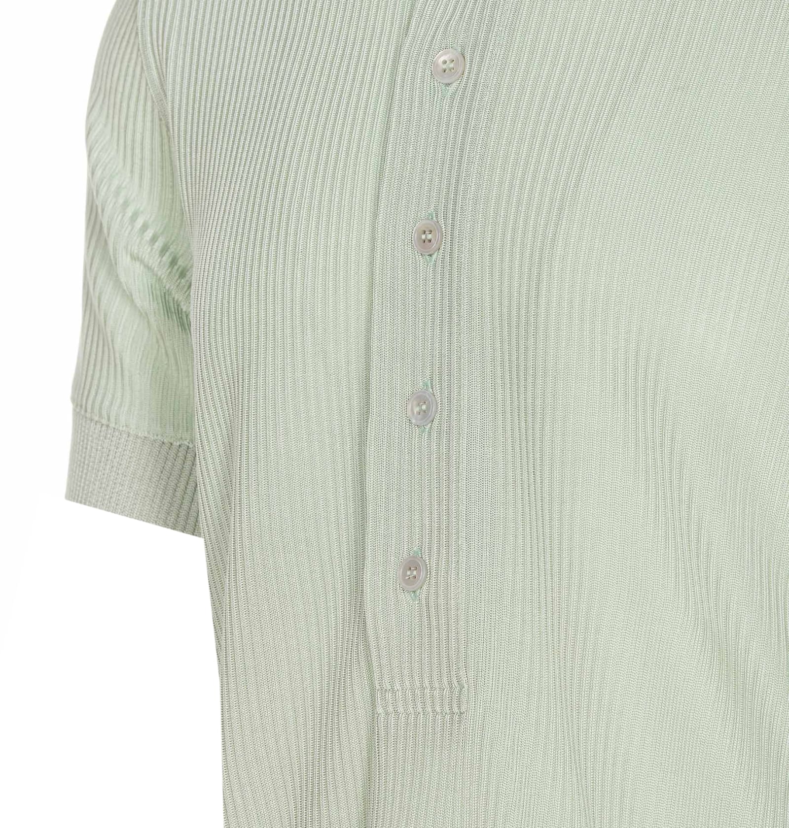 Shop Tom Ford Ribbed Polo Shirt In Green
