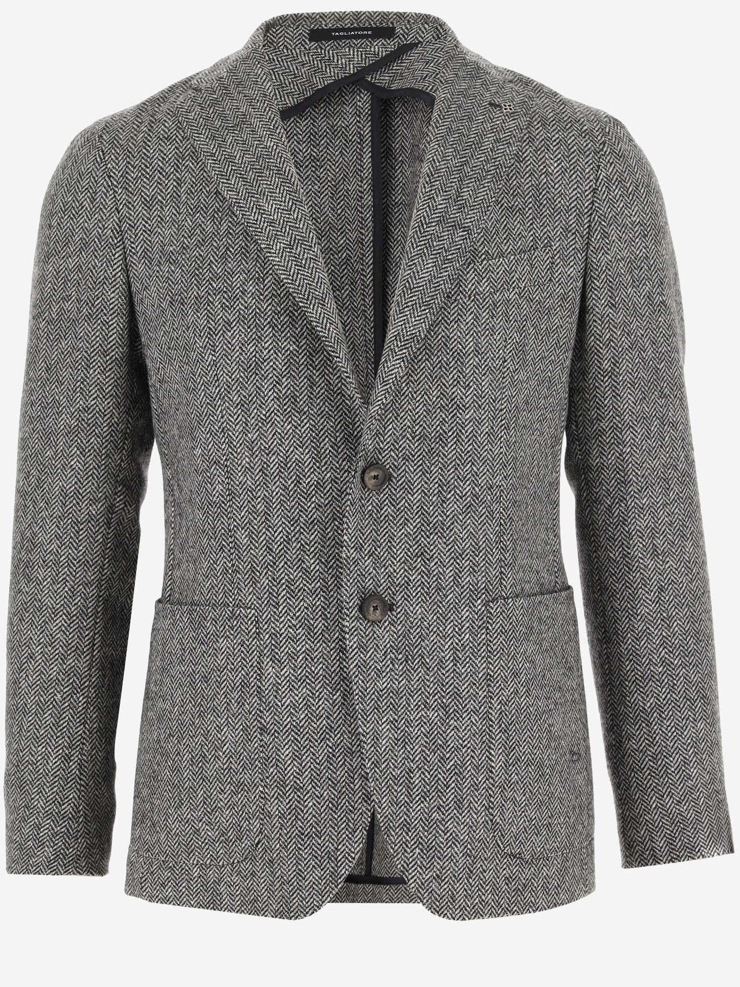 Shop Tagliatore Single-breasted Wool Jacket In Grey