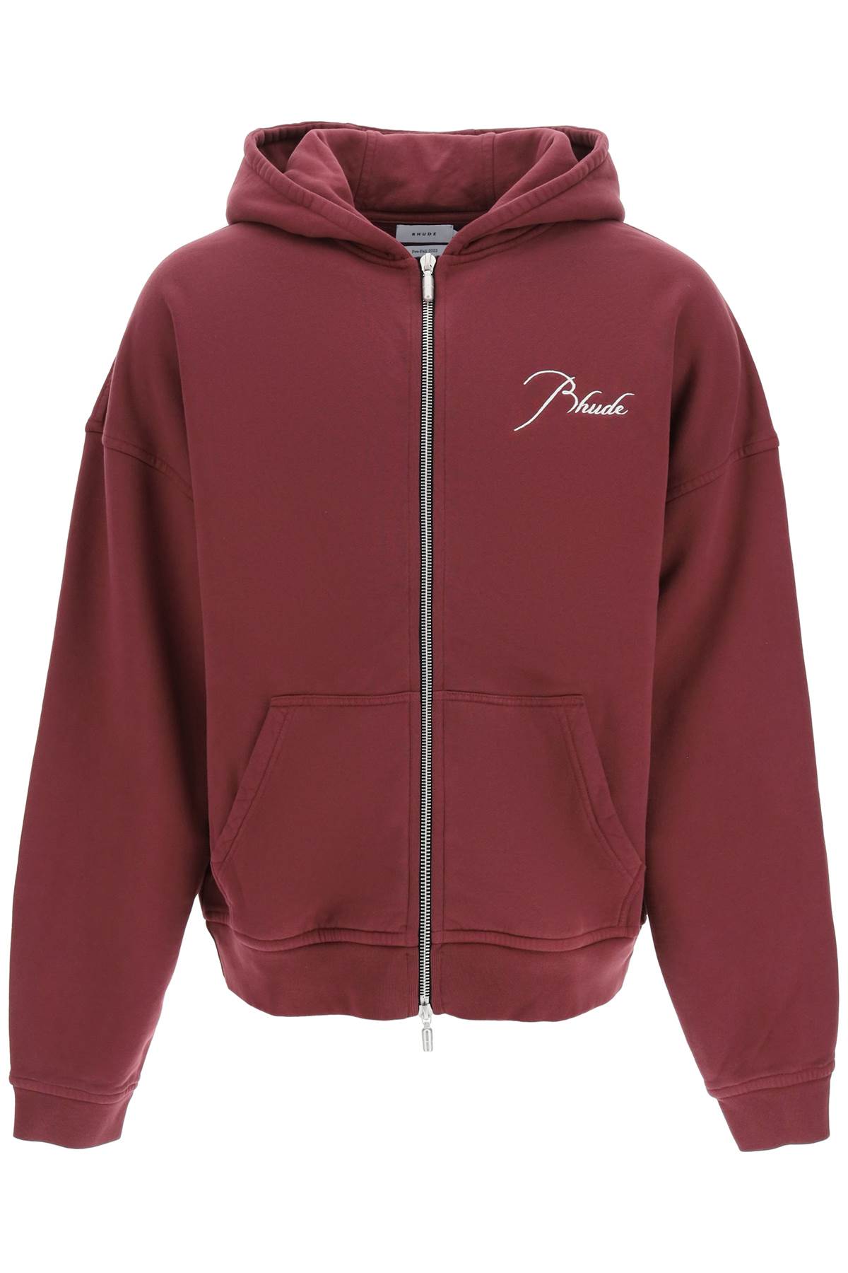 Rhude Zip-up Hoodie With Logo Embroidery