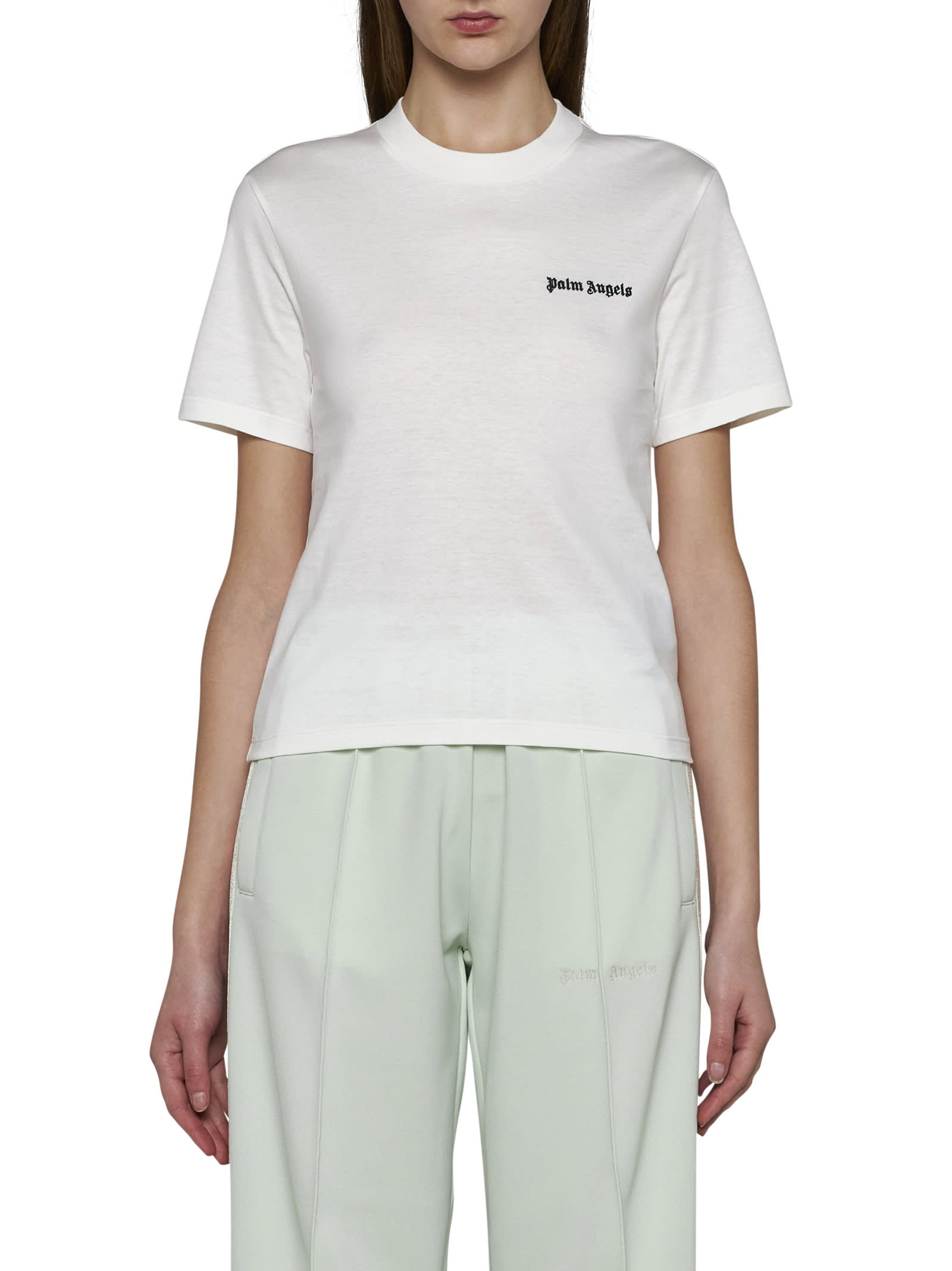 Shop Palm Angels T-shirt In Off White Black
