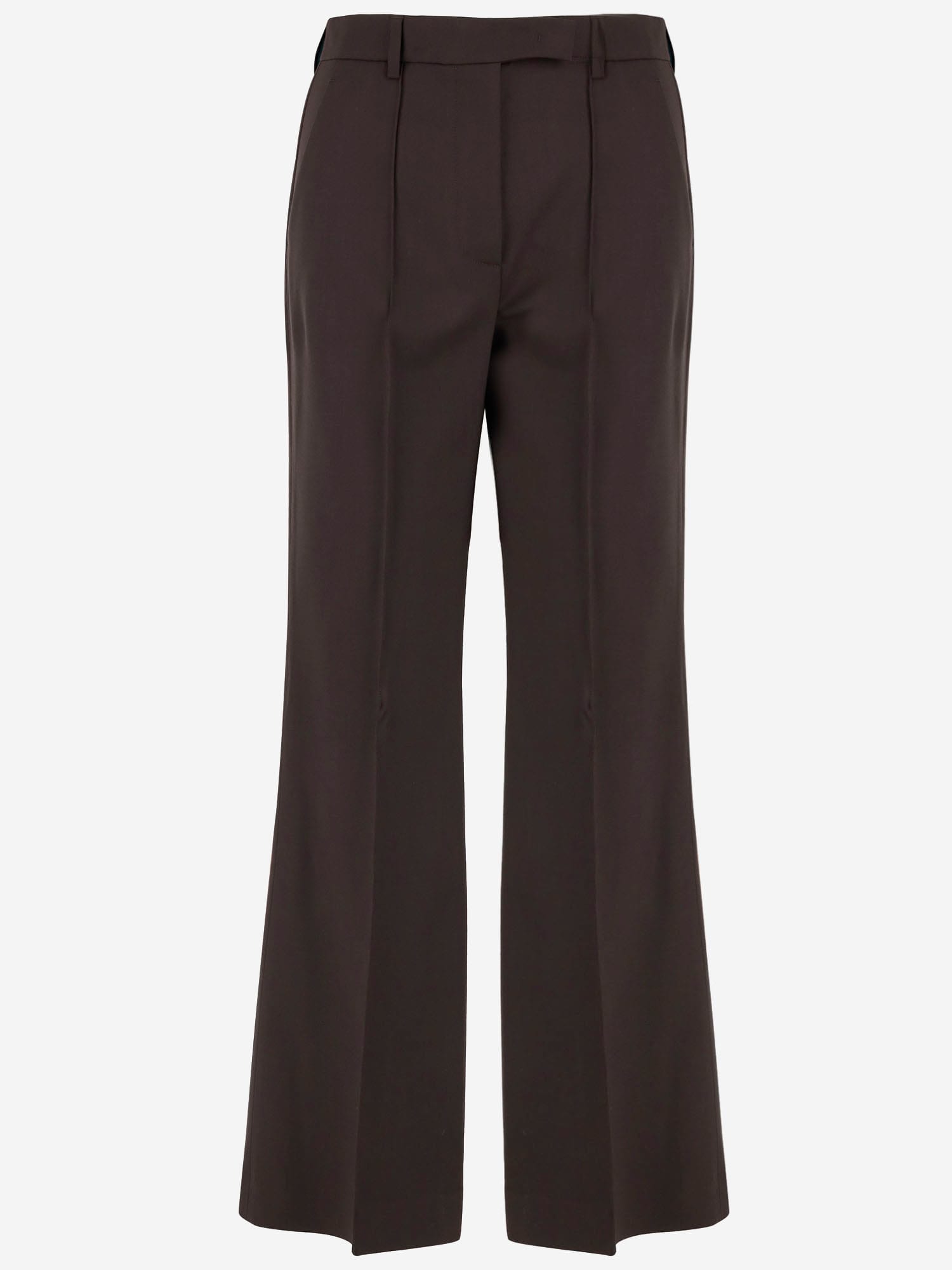 Ql2 Wool And Lyocell Trousers In Brown