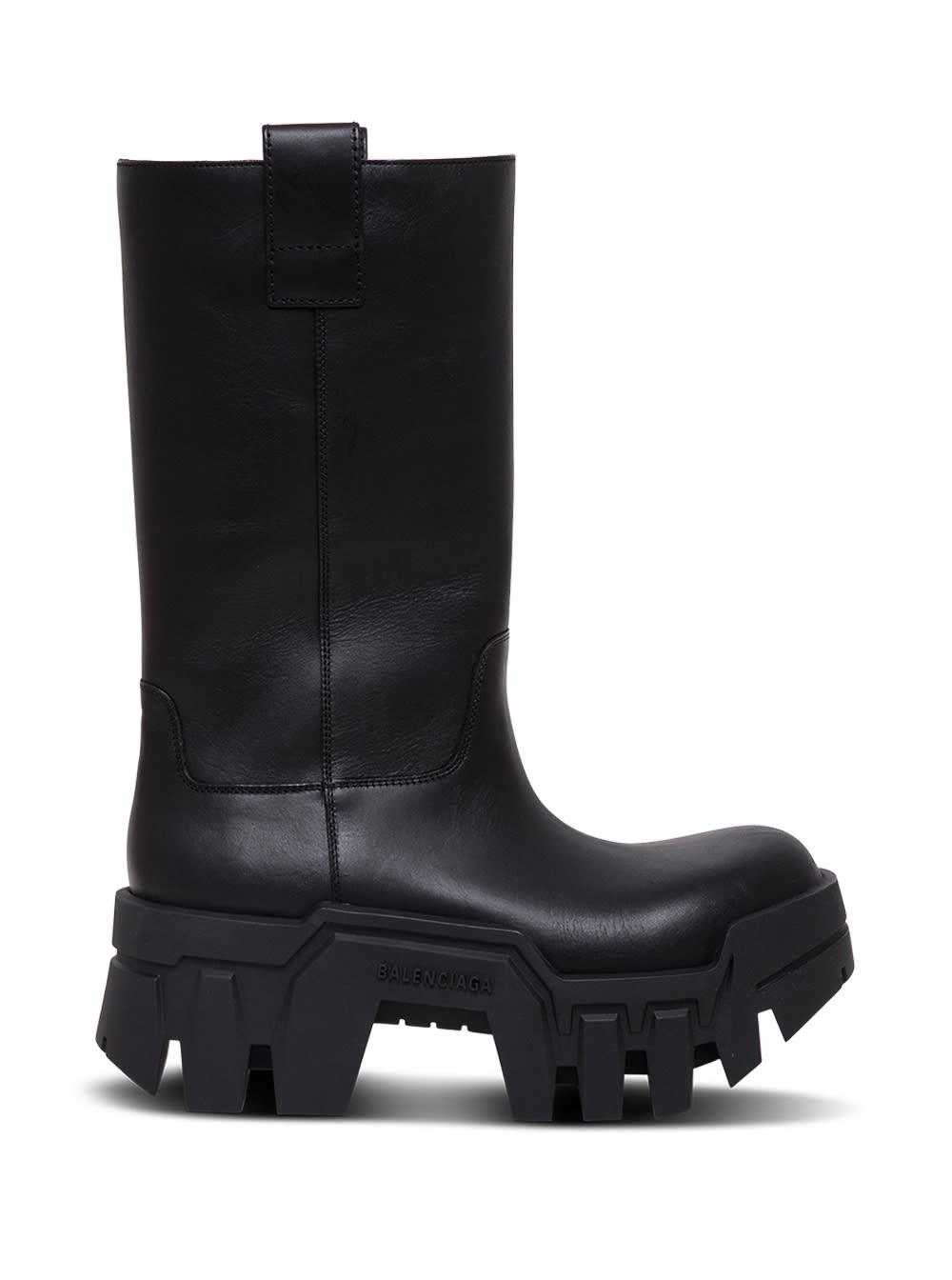 Balenciaga Bulldozer Black Leather Boots With Treaded Sole