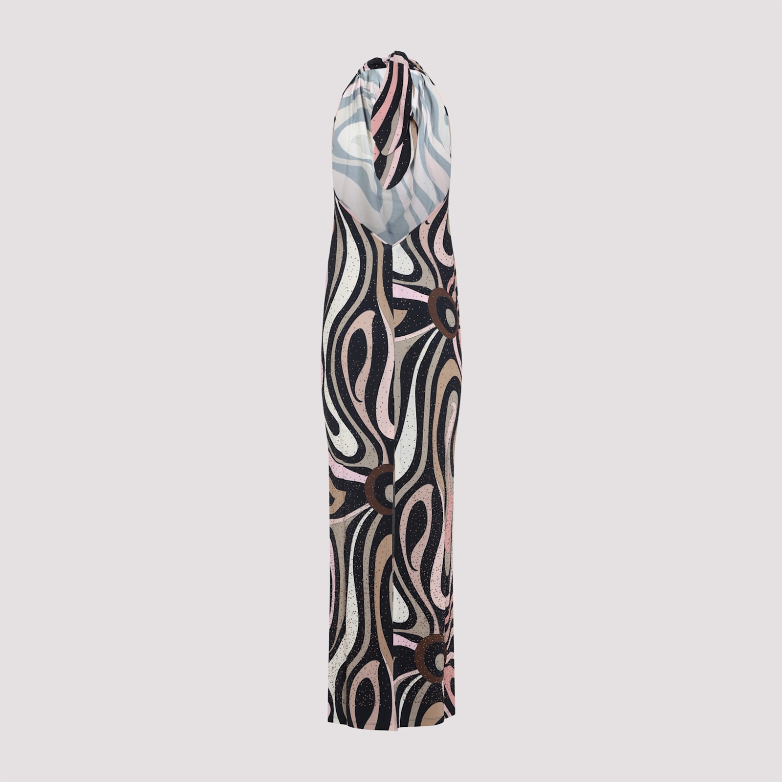 Pucci Form-fitting Evening Dress With Abstract Pattern In Gray