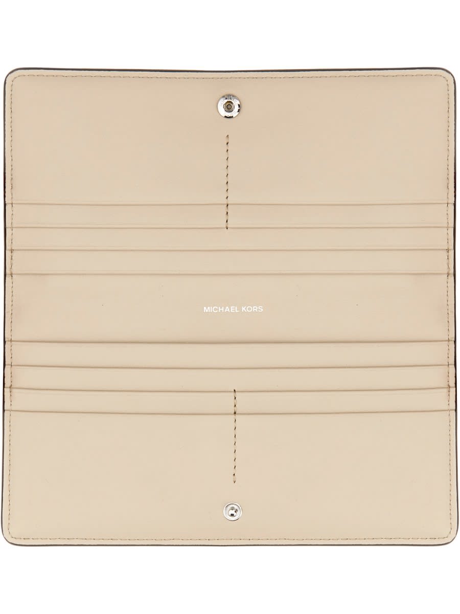Michael Kors Leather Wallet Logo Detail In Burgundy
