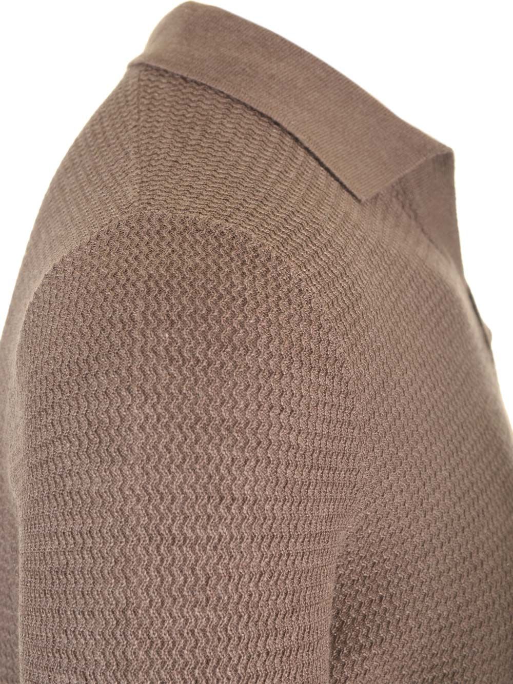 Shop Tagliatore Wool And Silk Polo Shirt In Brown