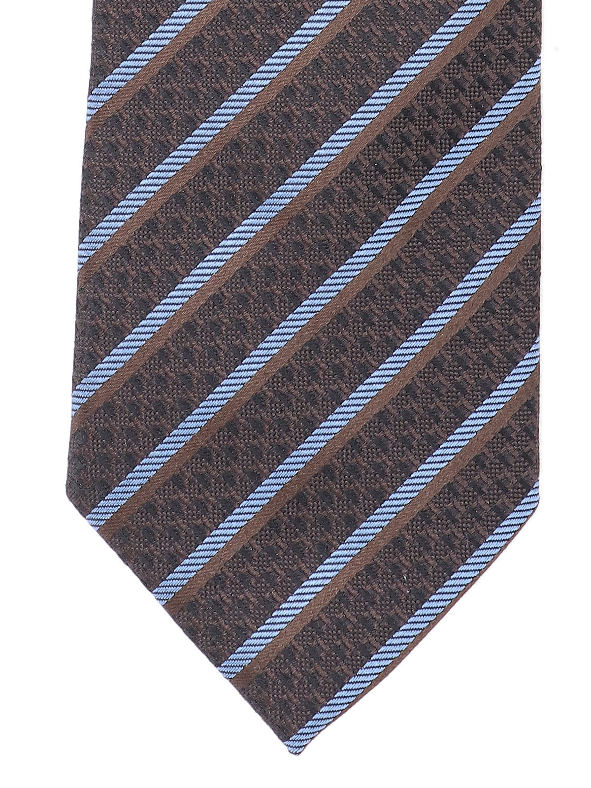 Zegna Textured Fabric Tie Diagonal Stripes Design In Purple