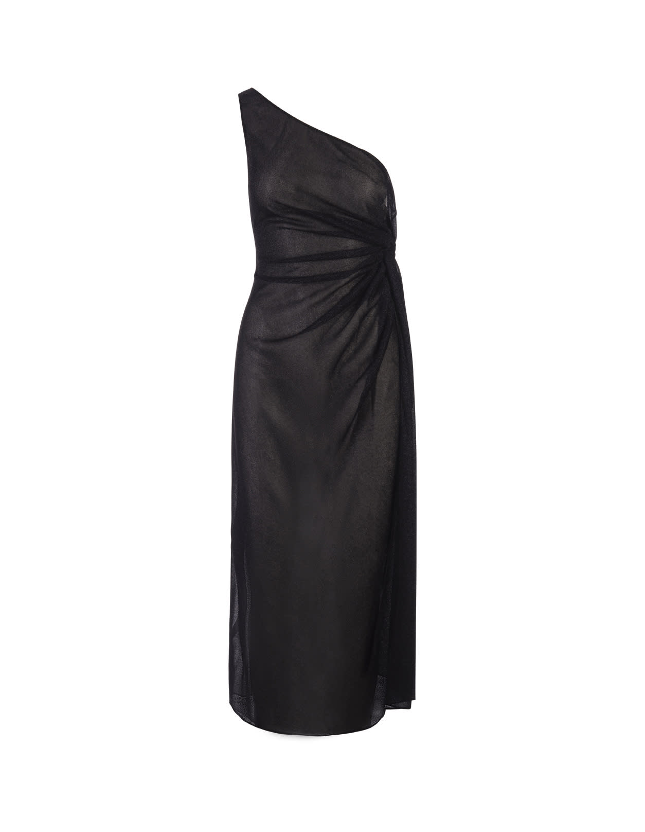 Black Lumiere One-shoulder Midi Dress