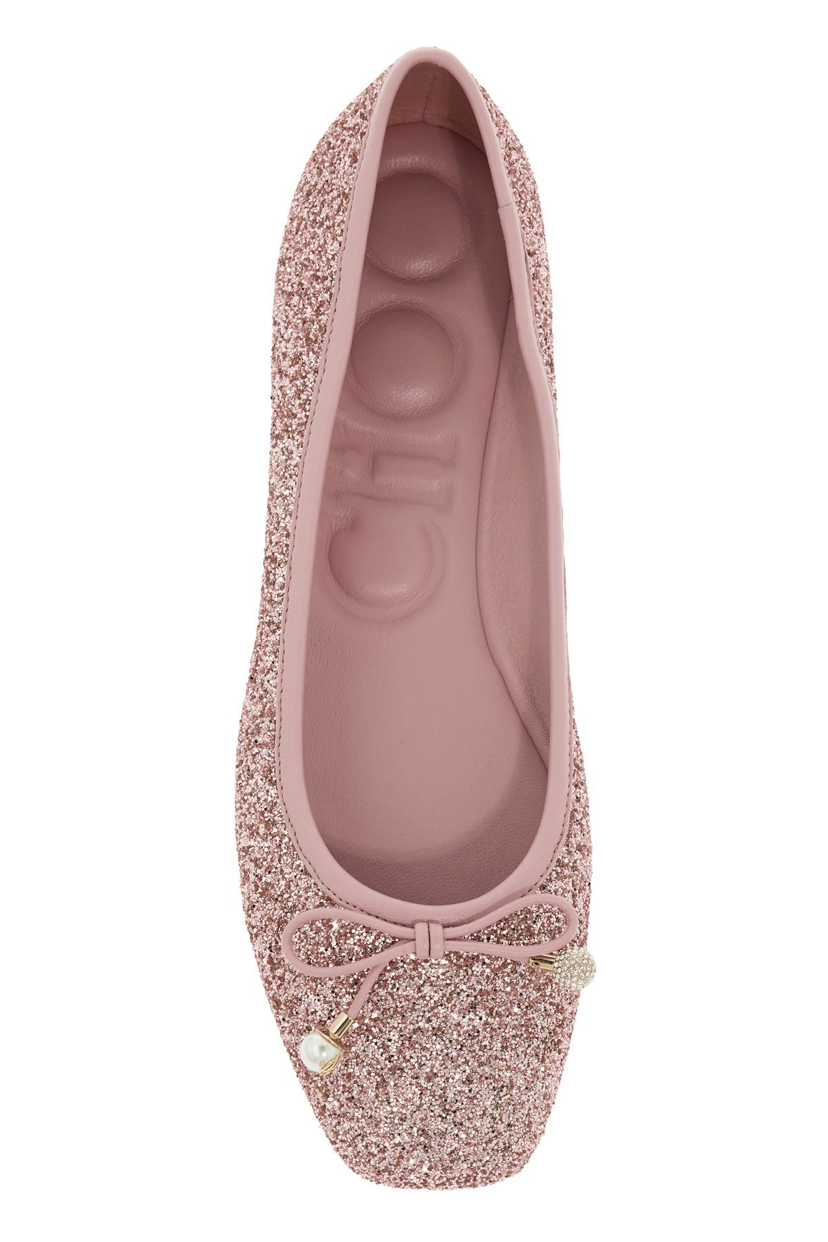 Shop Jimmy Choo Glittery Elm Ballet In Rose (pink)