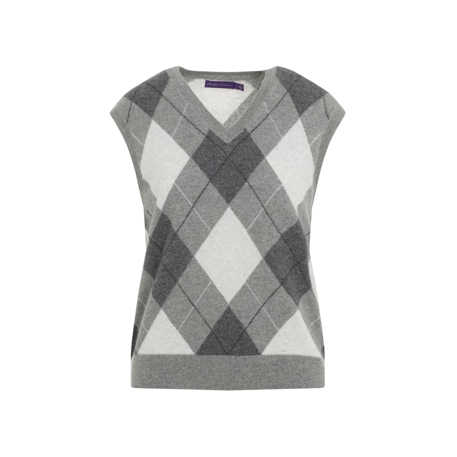 Shop Ralph Lauren Vest Sweater In Light Grey