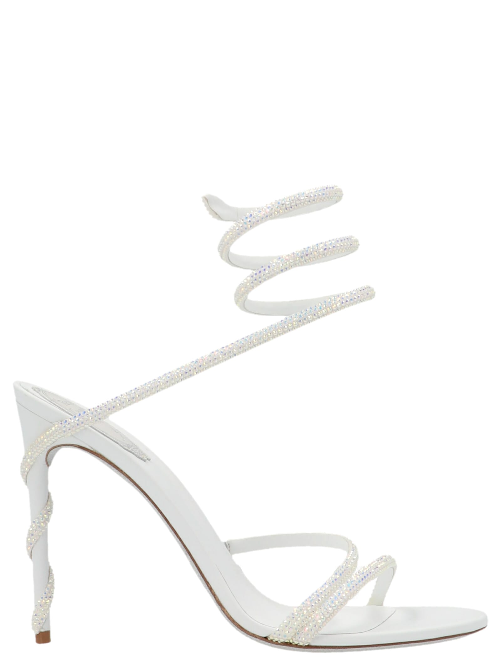 Shop René Caovilla Margot Sandals In White