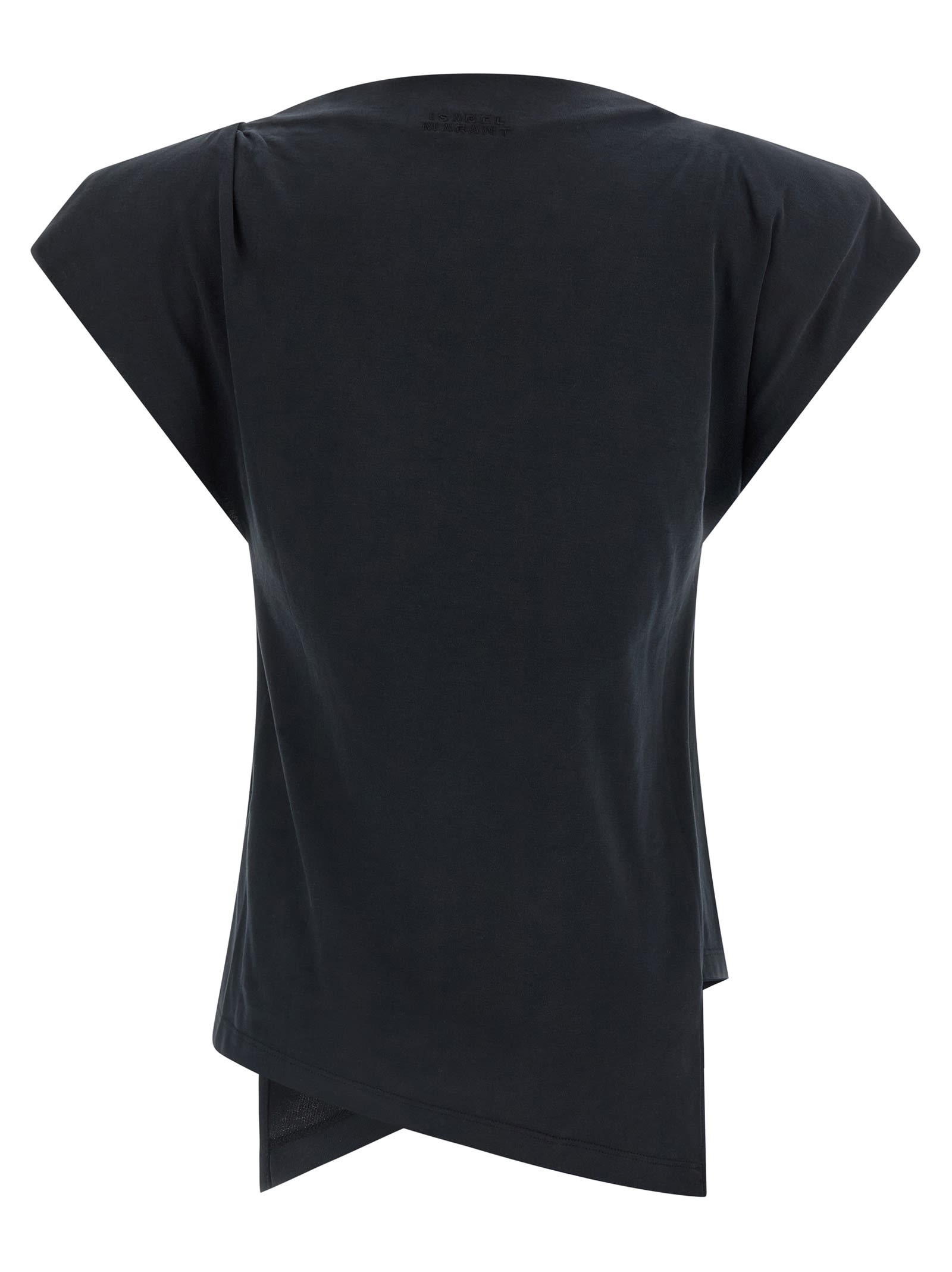 Isabel Marant Sebani Padded Asymmetric T-shirt In Black