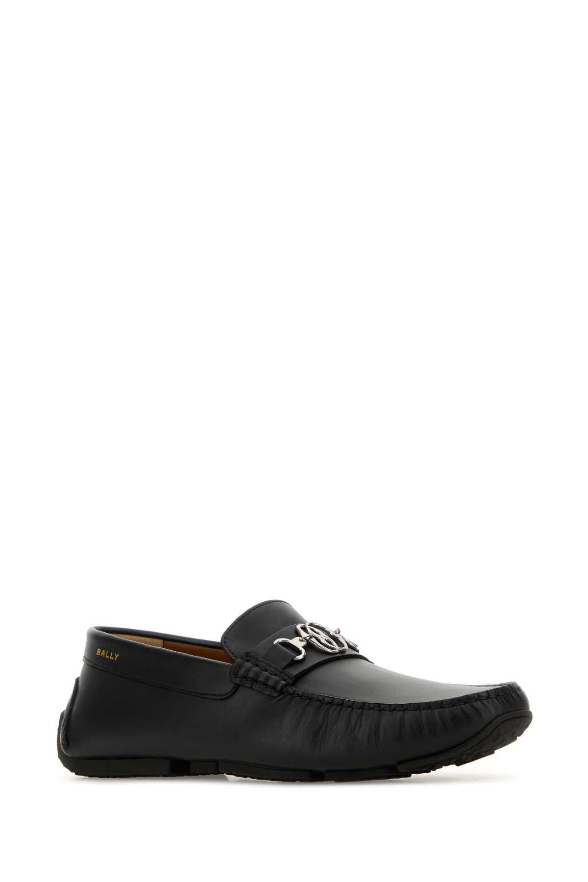 Shop Bally Black Leather Pexon Loafers In Blackpalladio