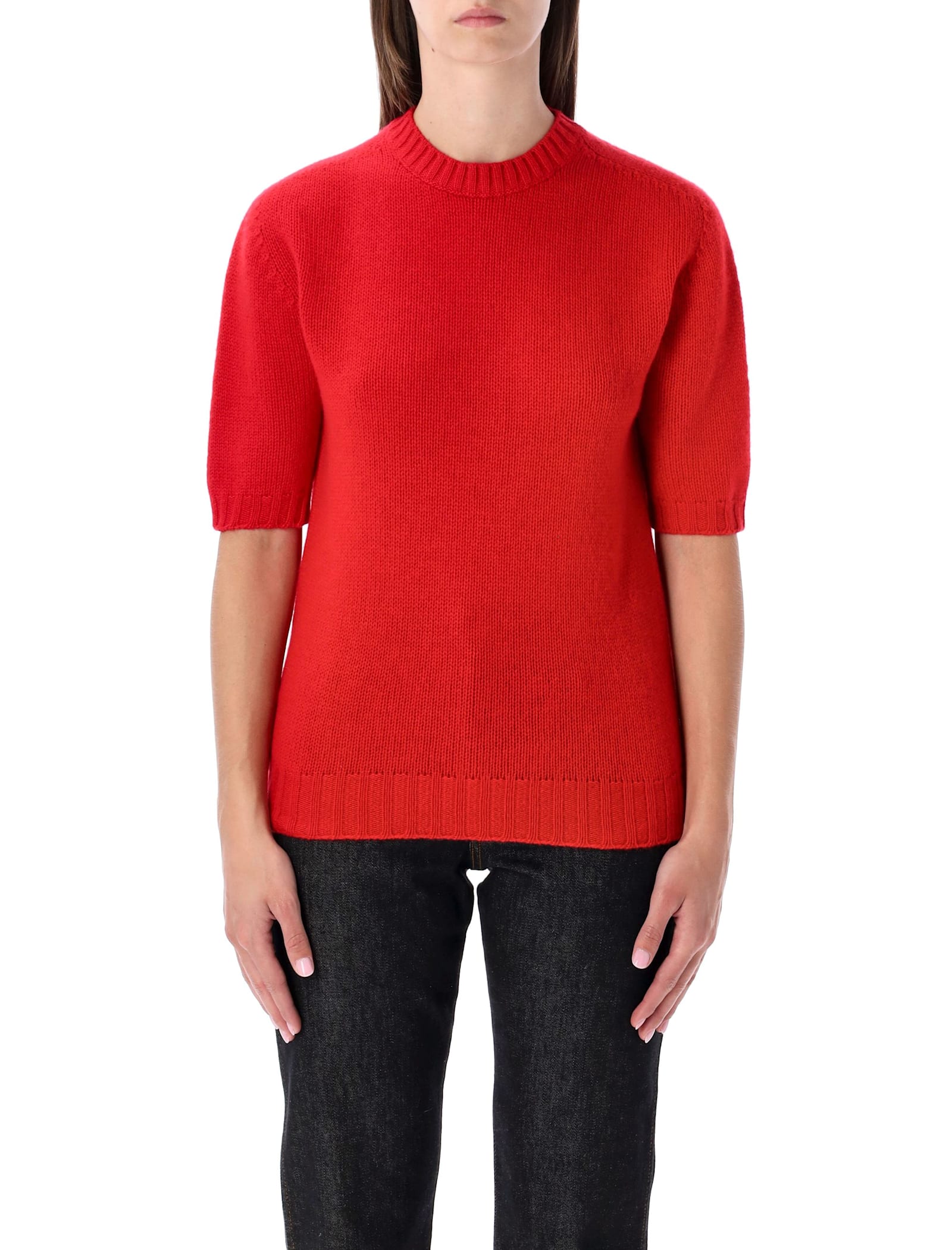Fabiana Filippi Short Sleeve Sweater In Red